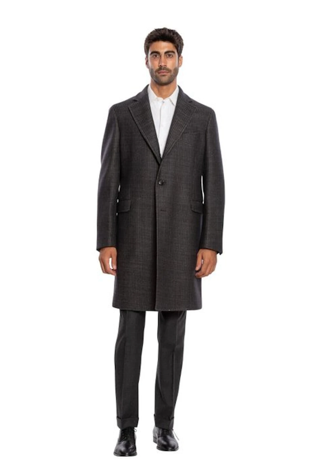 BOGLIOLI MILANO - 50 IT - Grey Long Coat K.Jacket TWEED...
