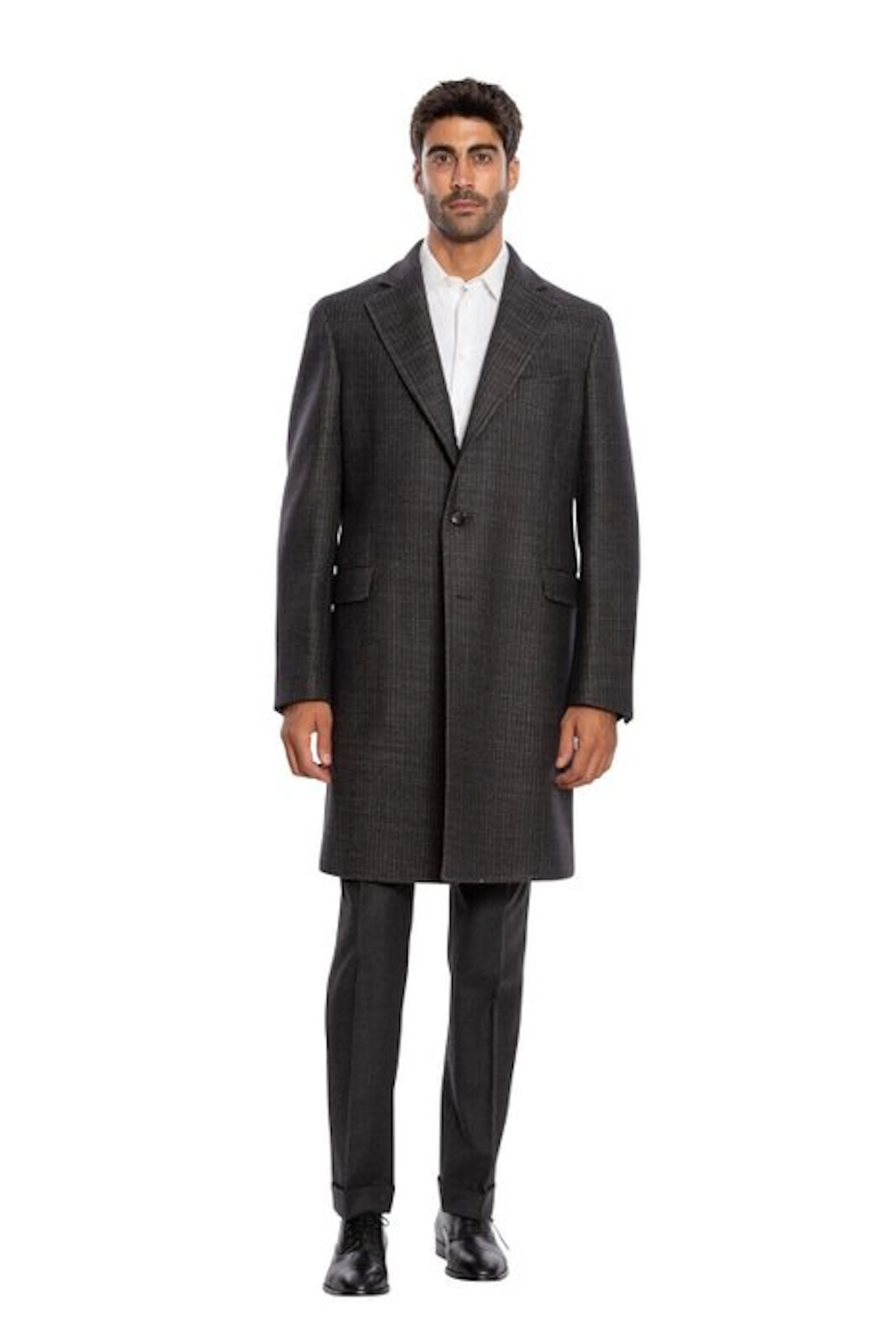 BOGLIOLI MILANO - 50 IT - Grey Long Coat K.Jacket TWEED...