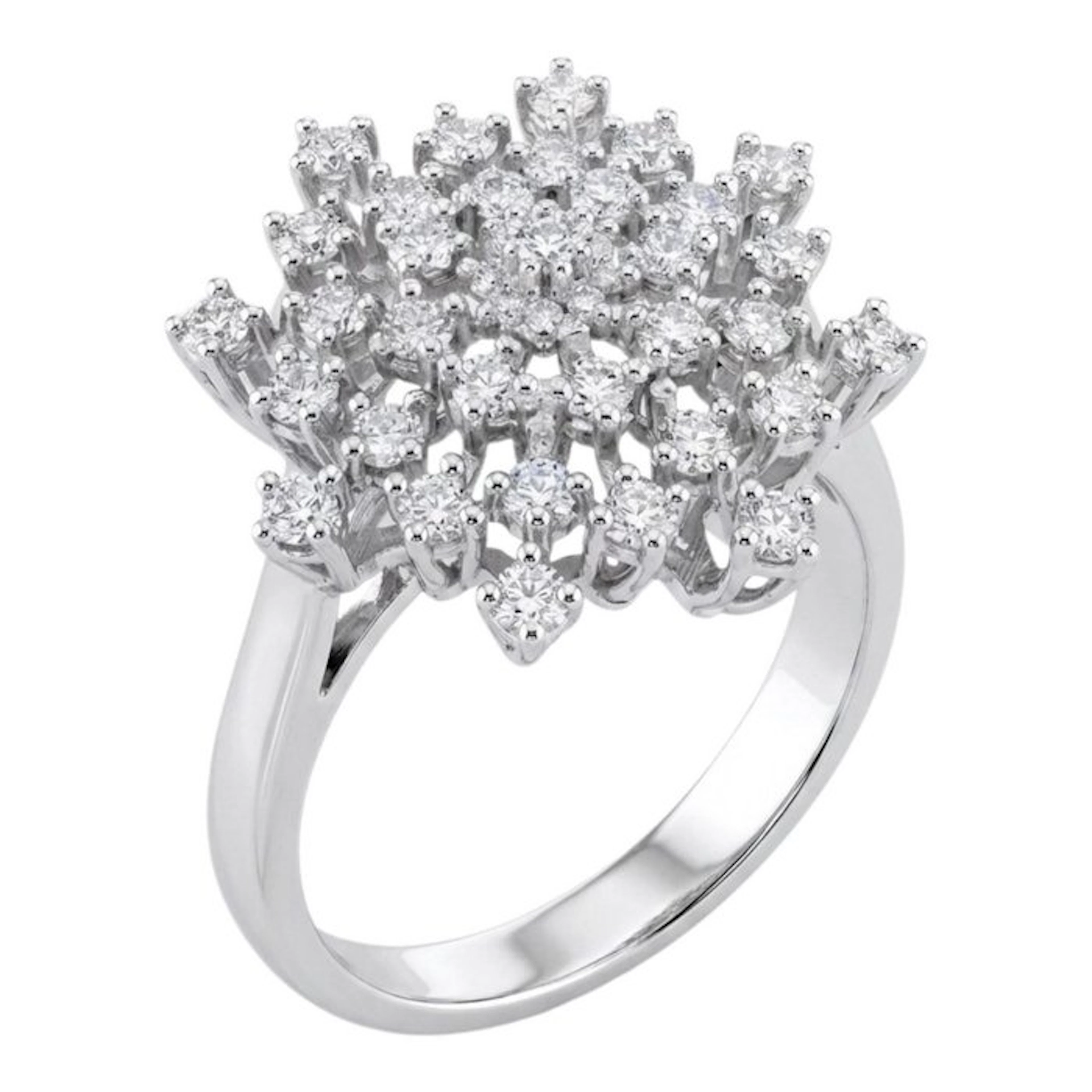 Ring - 18 kt. White gold - 1.69ct. tw. Diamond (Natural) - Made in Italy
