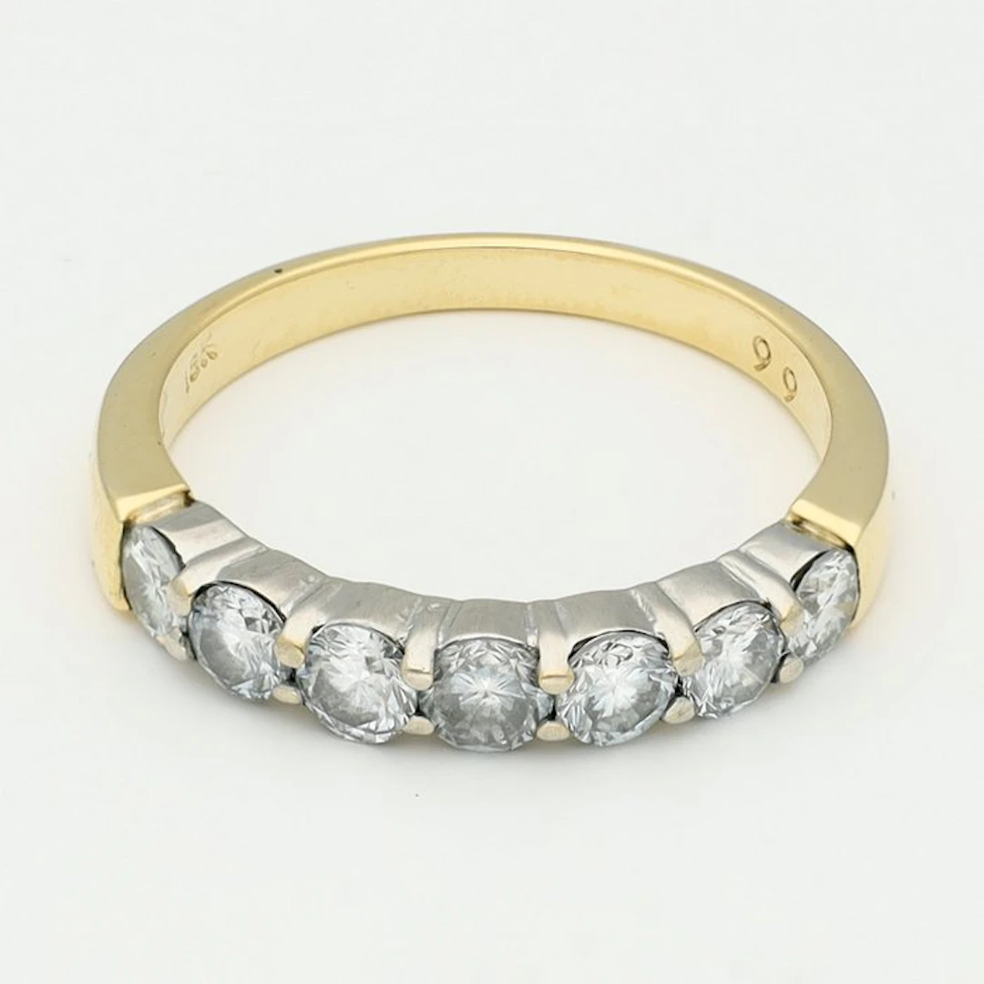Ring - 18 kt. Yellow gold, White gold Diamond (Natural)