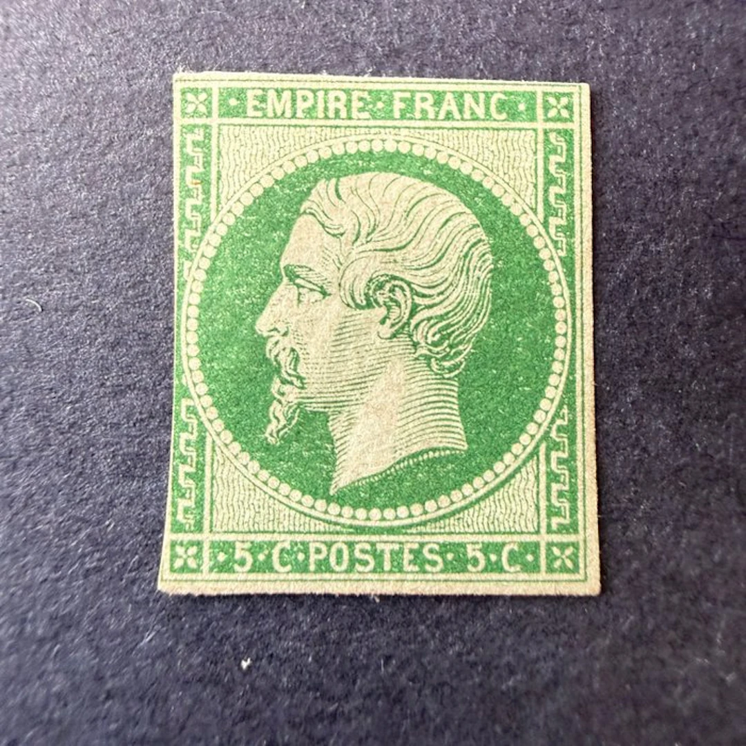 France - Yvert 12b "Napoleon 5c dark green" in mint condition ** without hinge