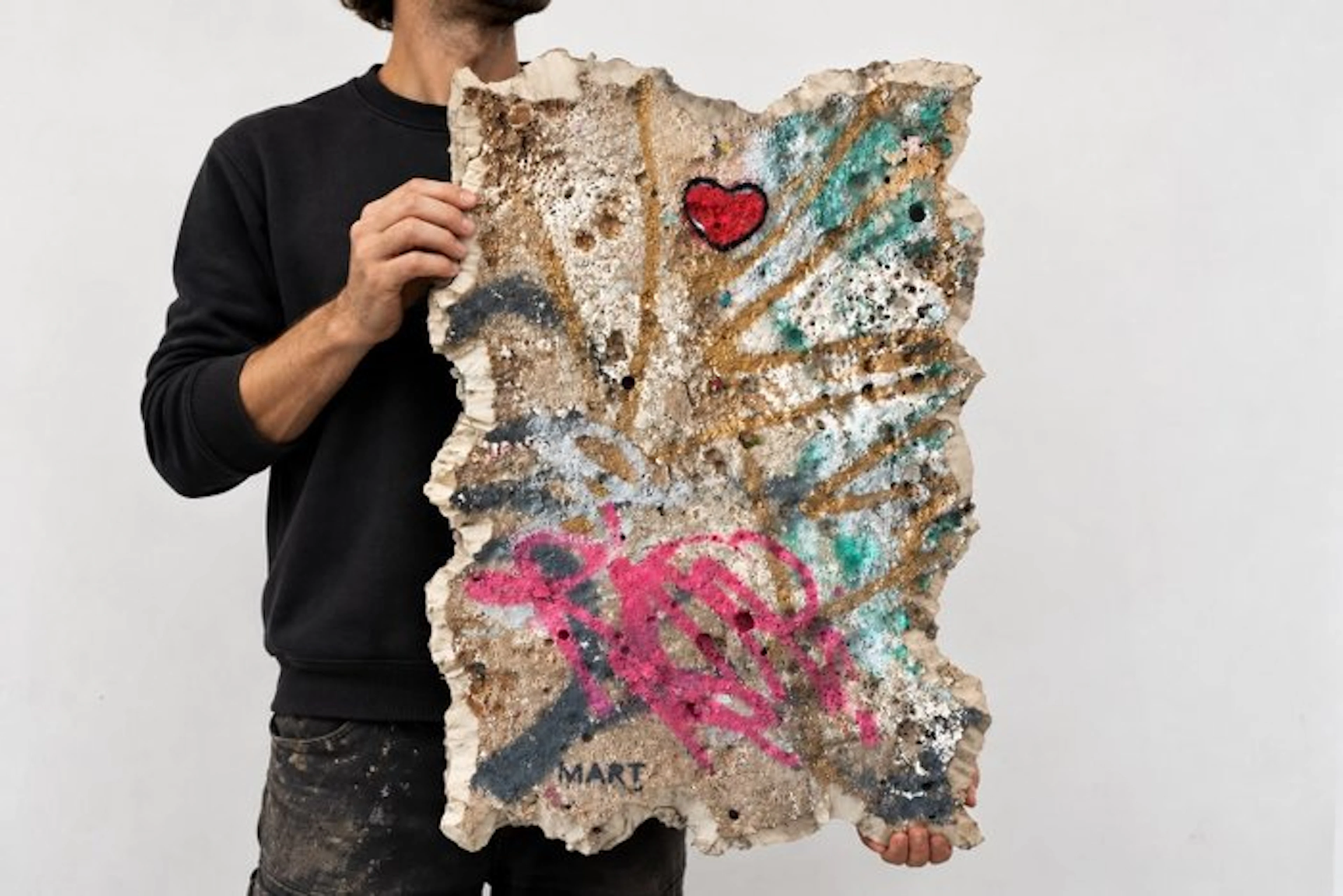 Mart Signed - Climbing Towards Love (broken wall installation)