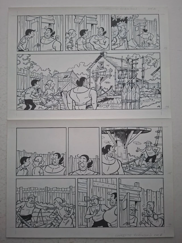 Luc Morjaeu - 1 Original page - Suske en Wiske - Expeditie Robikson
