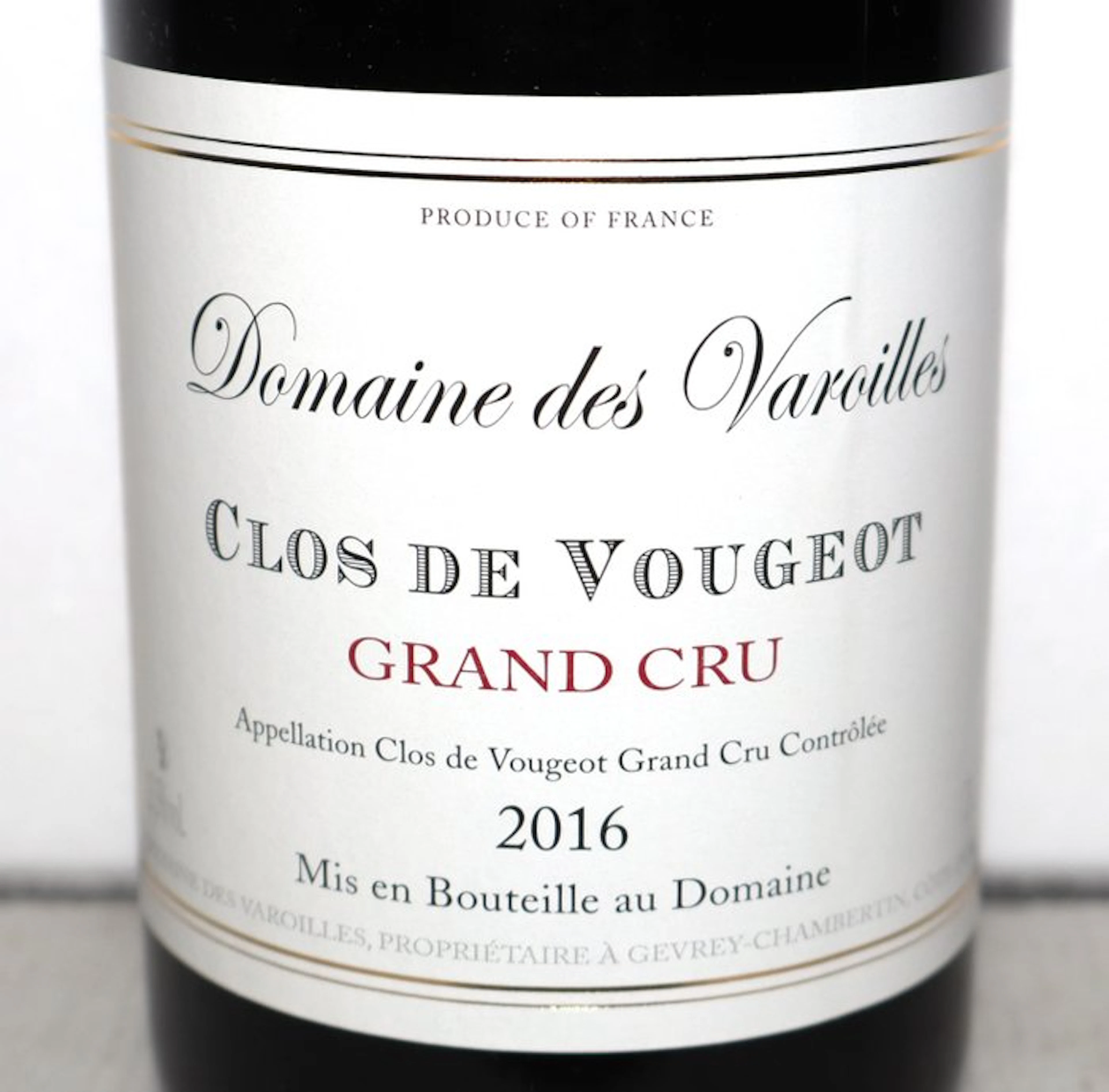 2016 Domaine des Varoilles - Clos Vougeot Grand Cru - 1 Bottle (0.75L)