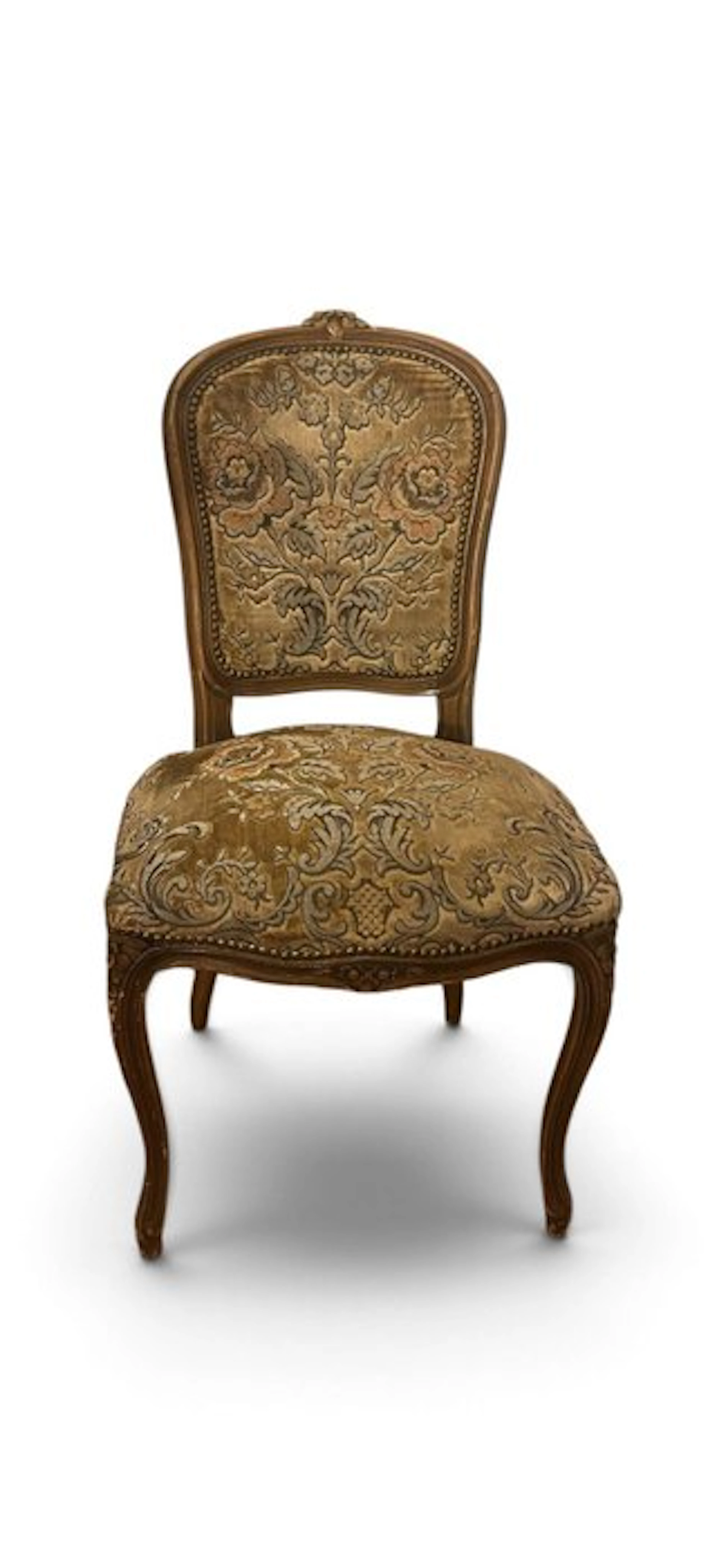 Chair - Wood, damask fabric - Antique-style chair
