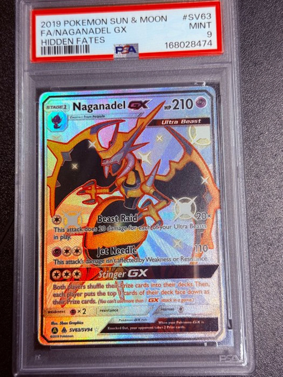 Pokémon - 1 Graded card - Naganadel SV63/SV94 Full art