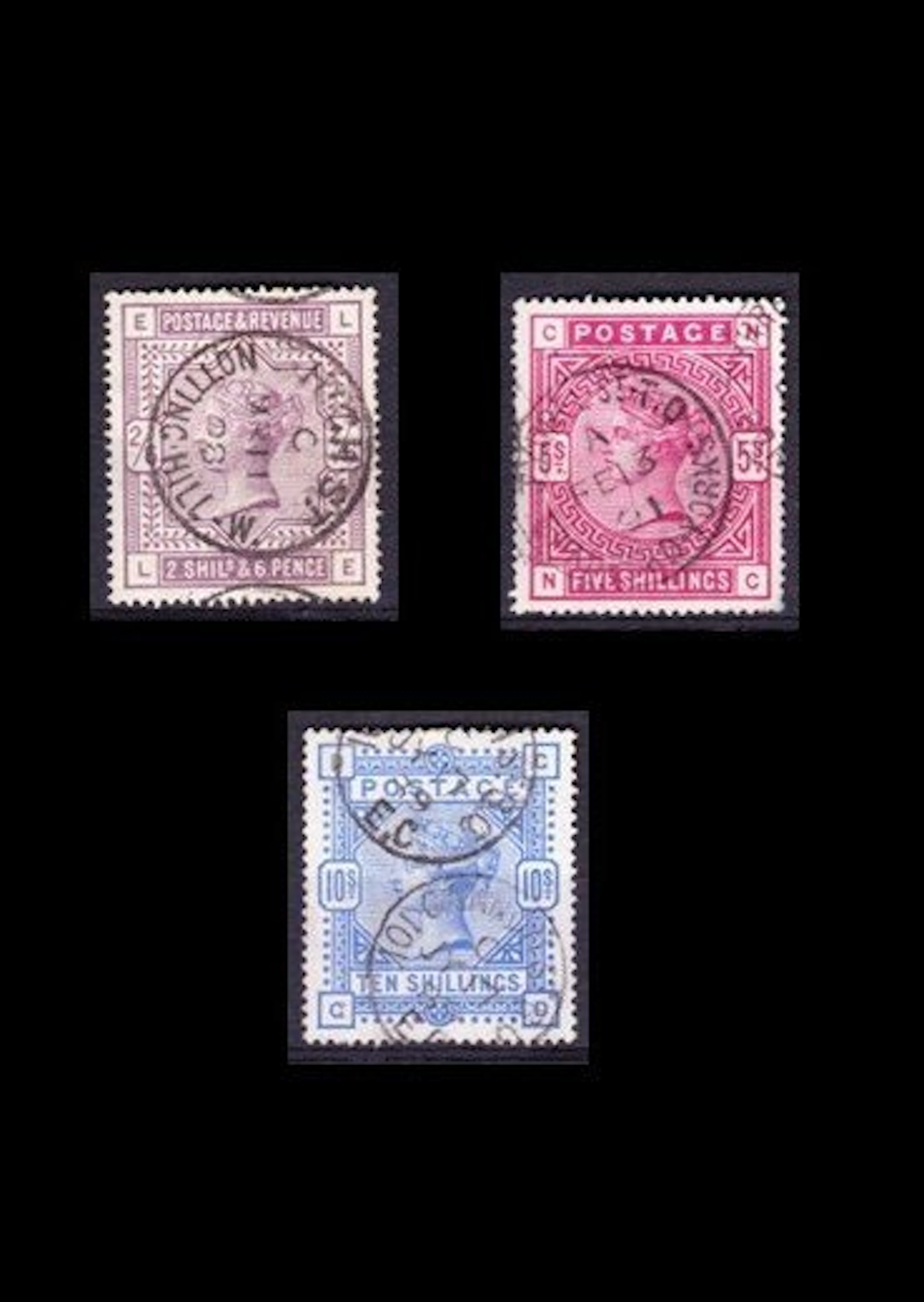 Great Britain 1883 - Queen Victoria "Lilac and Green" - Michel 82 tm 84