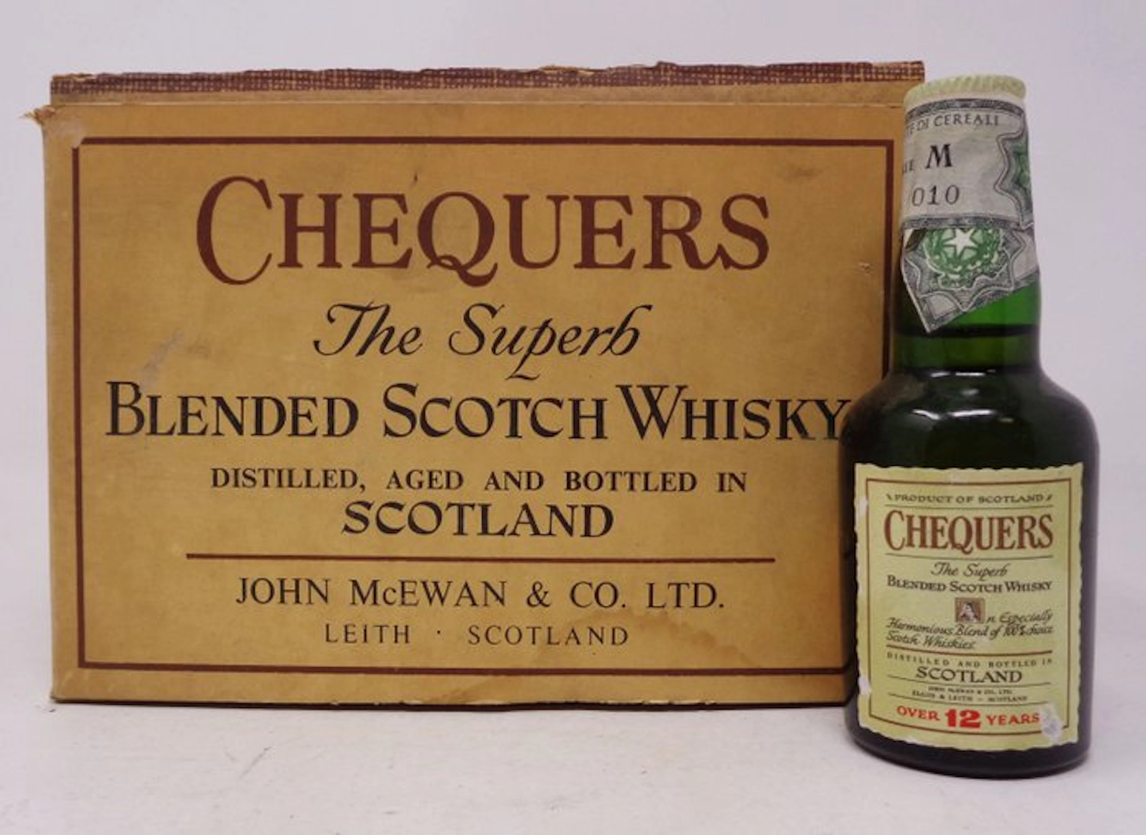 Chequers 12 years old - Miniature - b. 1970s - 4.7cl - 12 bottles