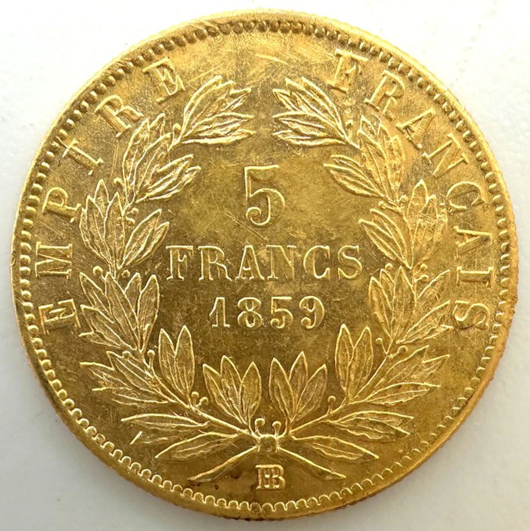 France. Napoléon III. 5 Francs 1859-BB, Strasbourg (No reserve price)