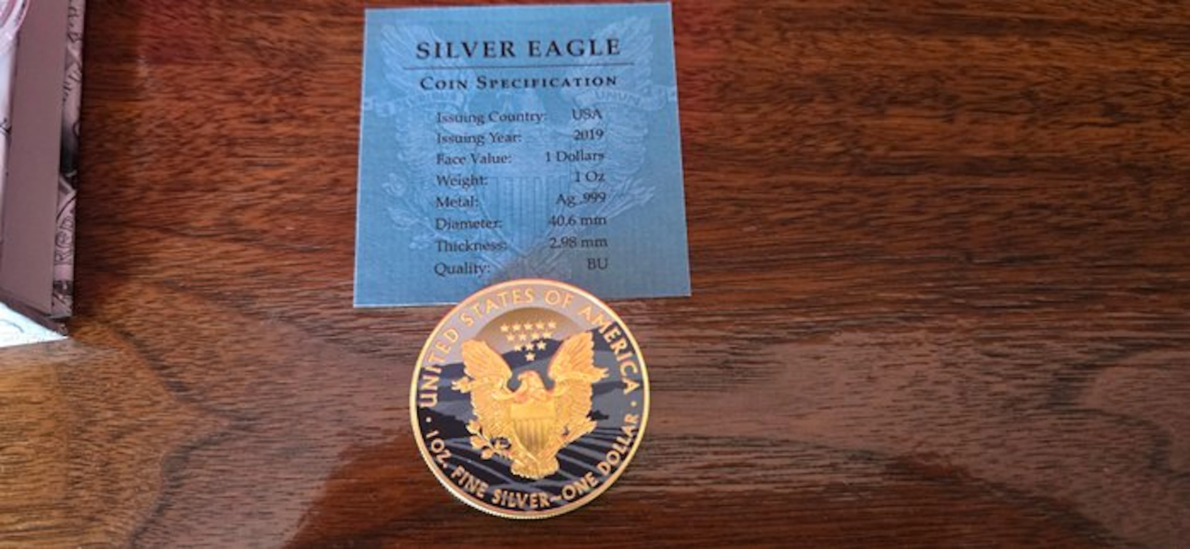 United States. 1 Dollar 2019 Silver Eagle, 1 Oz (No reserve price)
