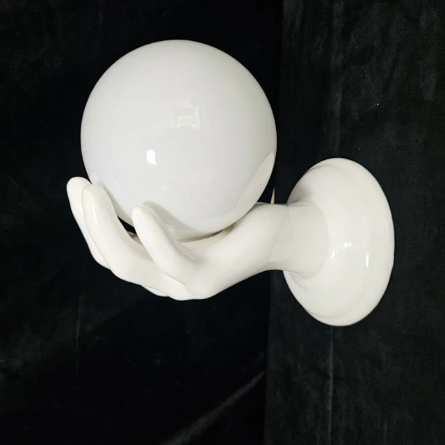 Wall lamp - Bollamp - Ceramic, Glass - In the shape of a hand