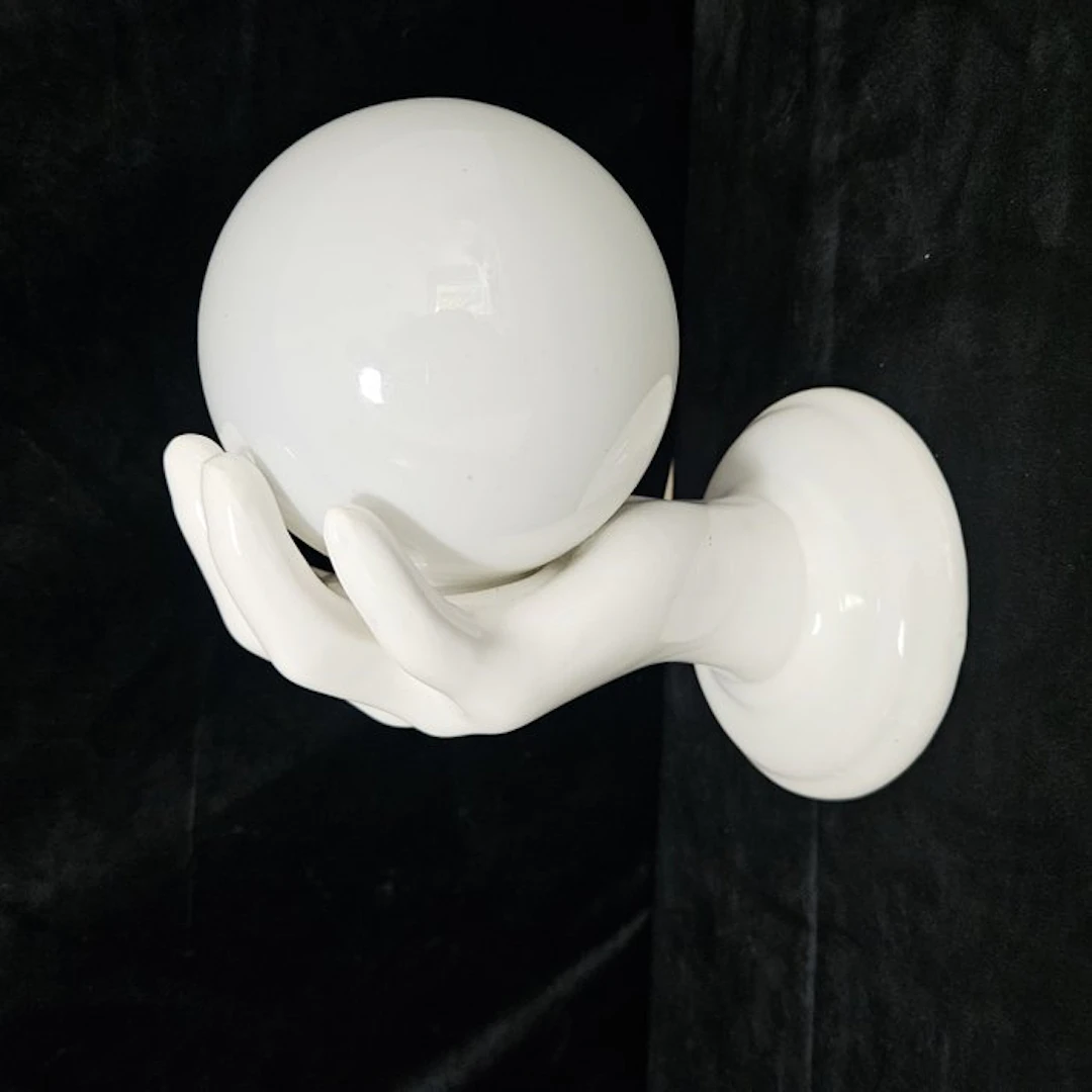 Wall lamp - Bollamp - Ceramic, Glass - In the shape of a hand