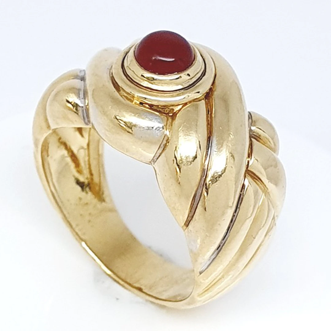 Ring - 18 kt. Yellow gold - 0.50ct. tw. Carnelian