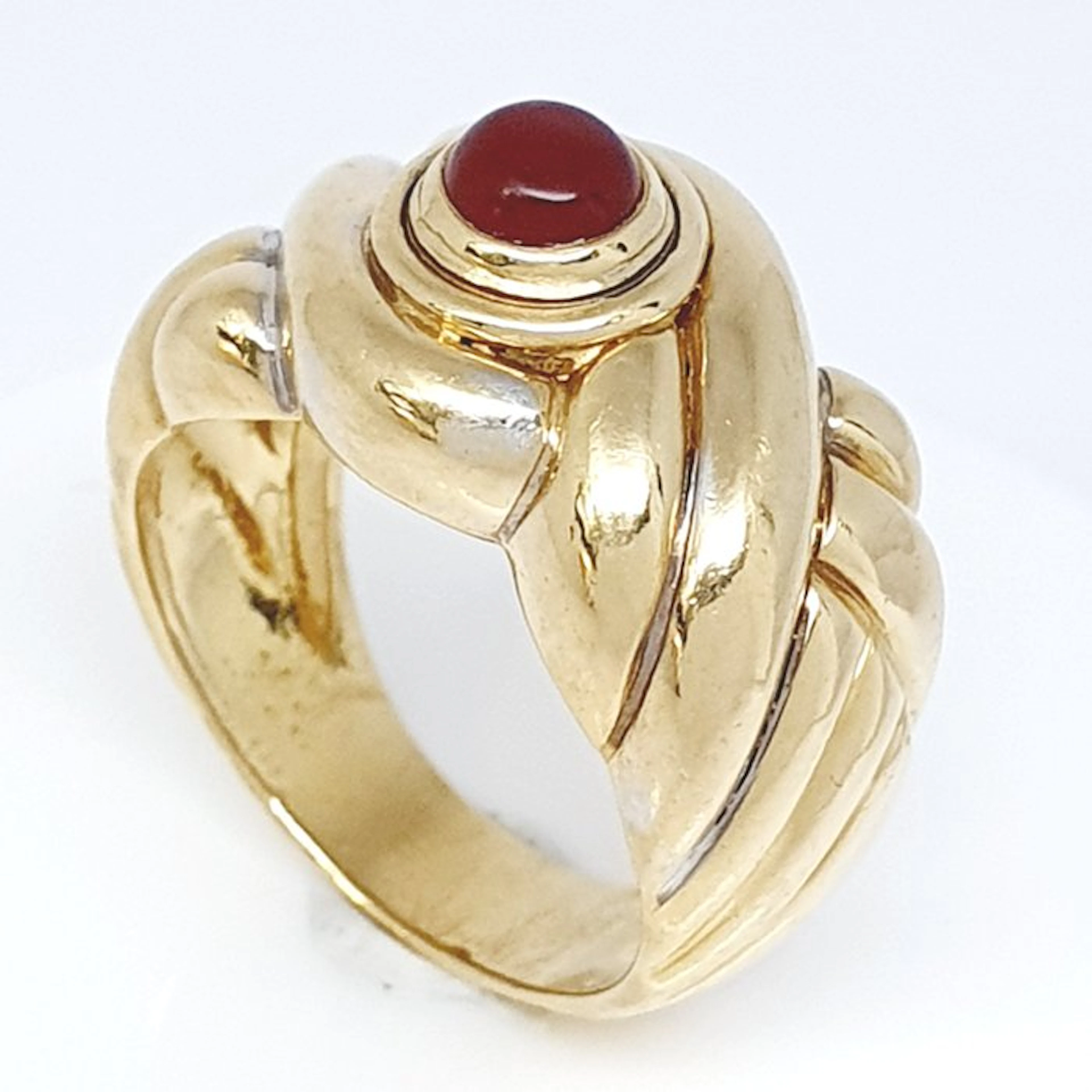 Ring - 18 kt. Yellow gold - 0.50ct. tw. Carnelian