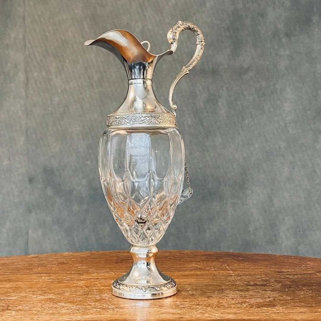 Decanter - Crystal, Silverplated