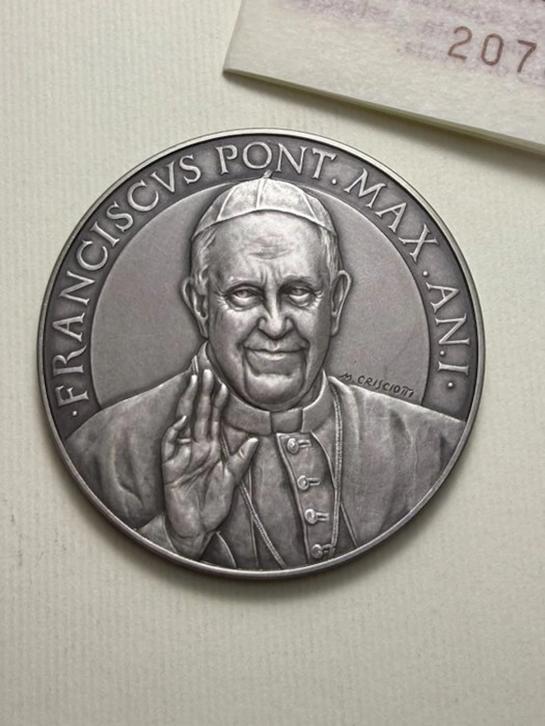 Vatican. Silver medal Francesco I 2013 - Errore di conio LESVS anziché JESVS