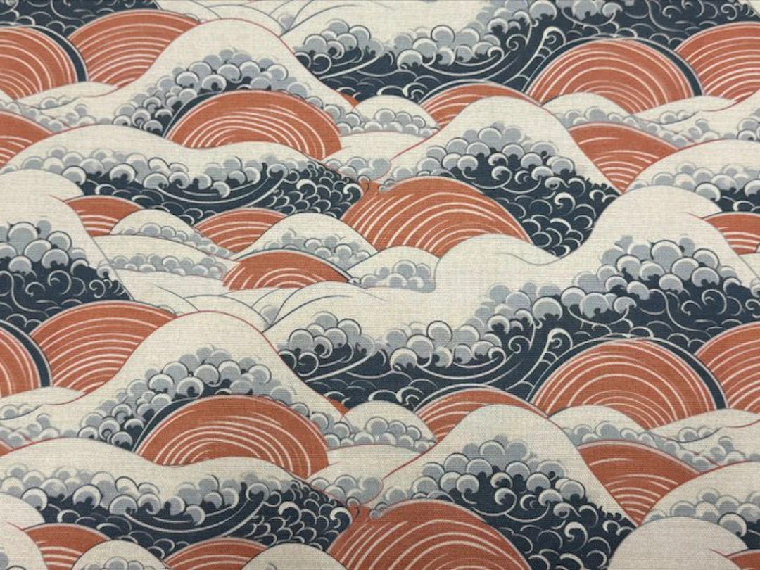 Waves of the Rising Sun - Upholstery fabric - 3 m - 2.8 m