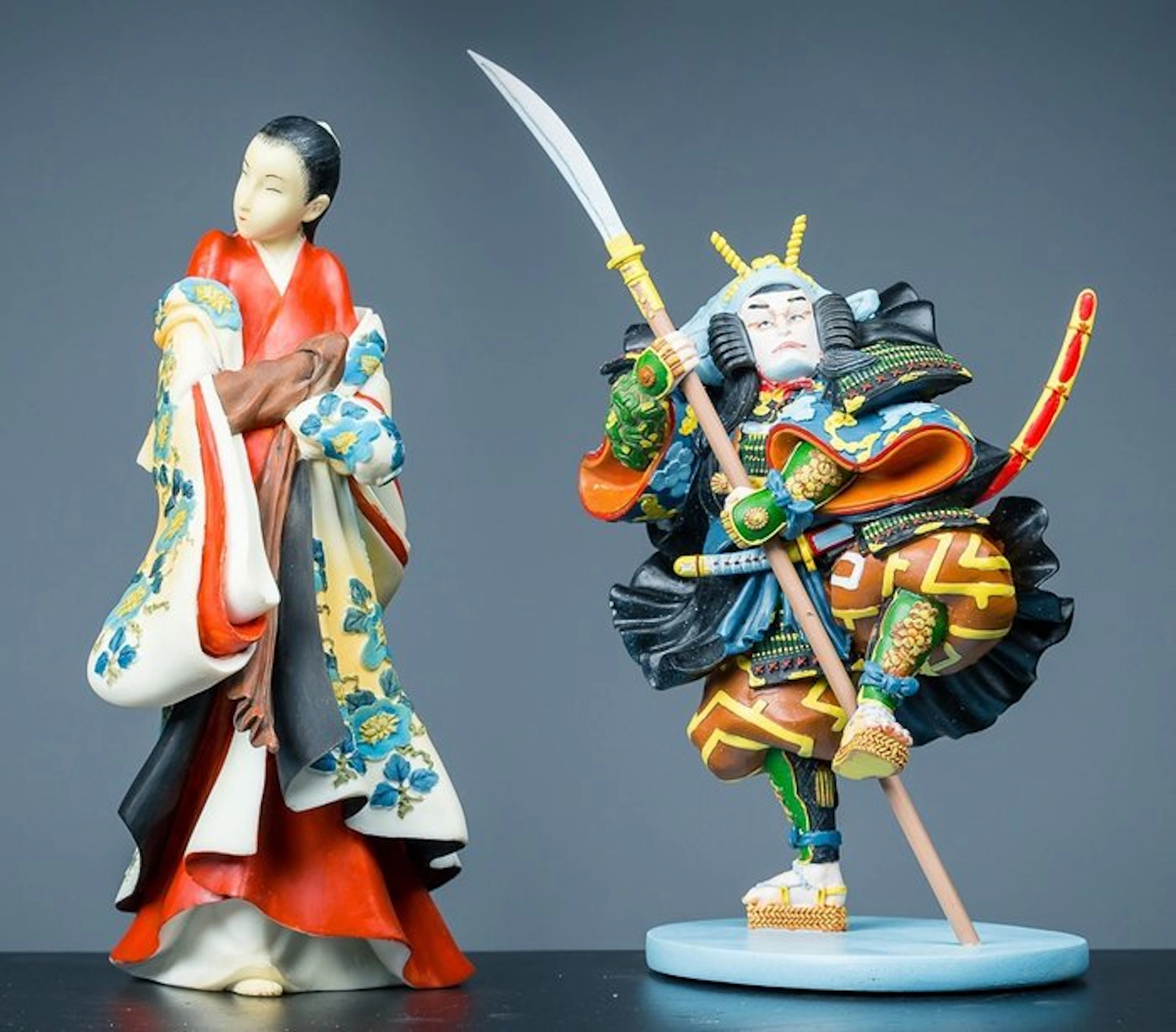 Figurine - Twee historische Japanners Kaigetsudo...