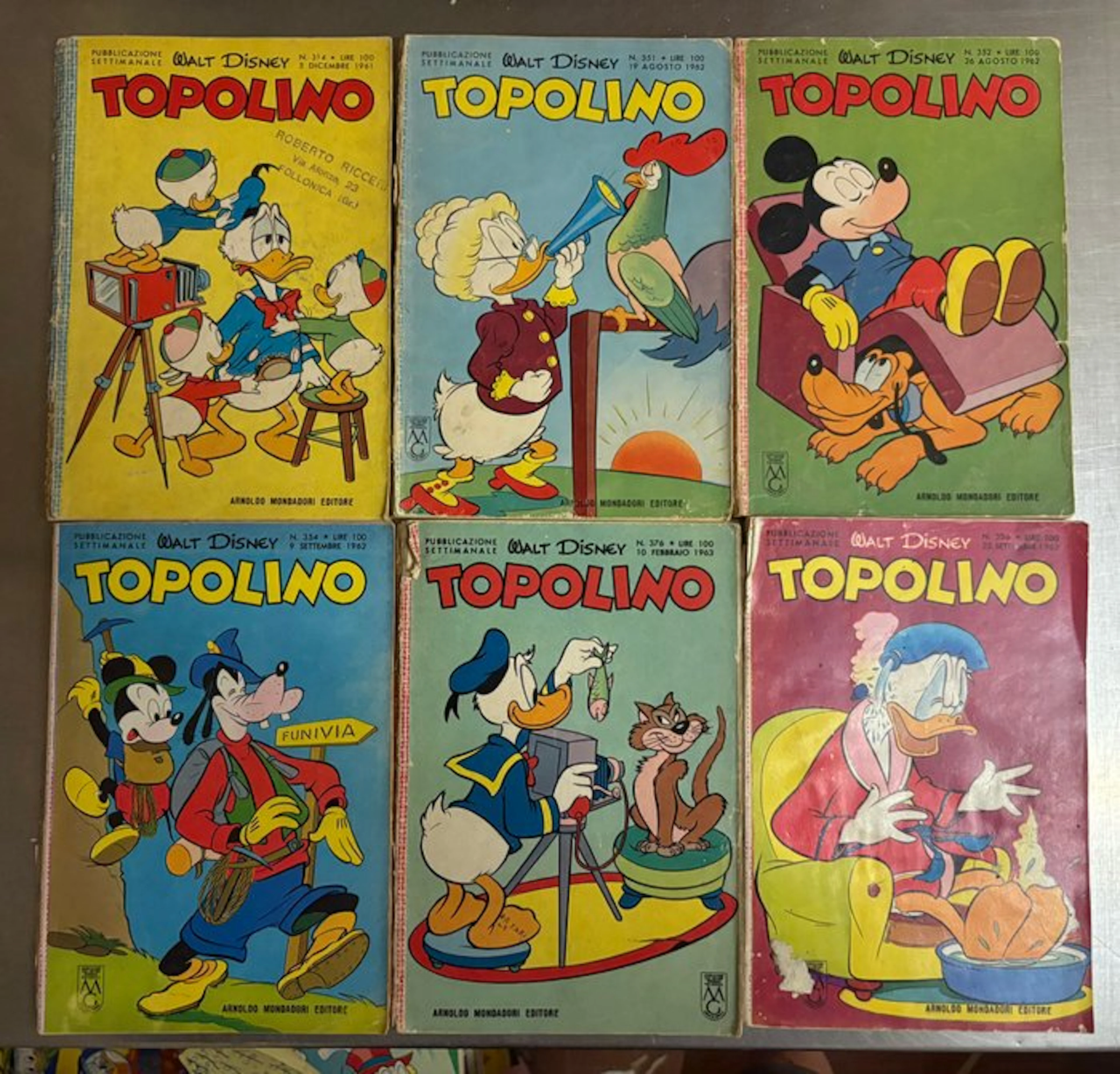 Topolino 301/400 - Lotto di 6 libretti - 6 Comic - First edition - 1961/1963