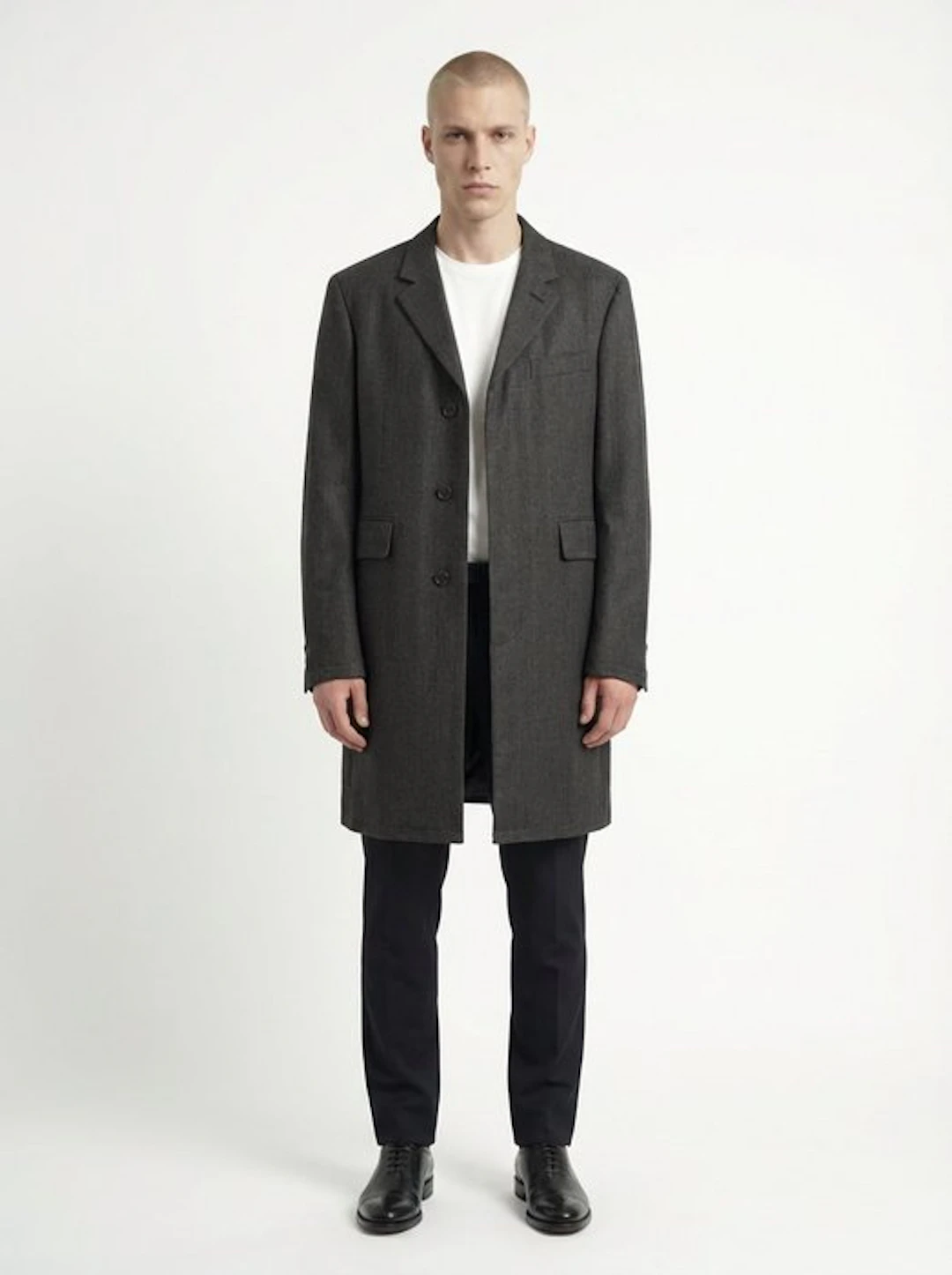 BROOKS BROTHERS – 48 IT - Dark Gray Wool Classic Overcoat...