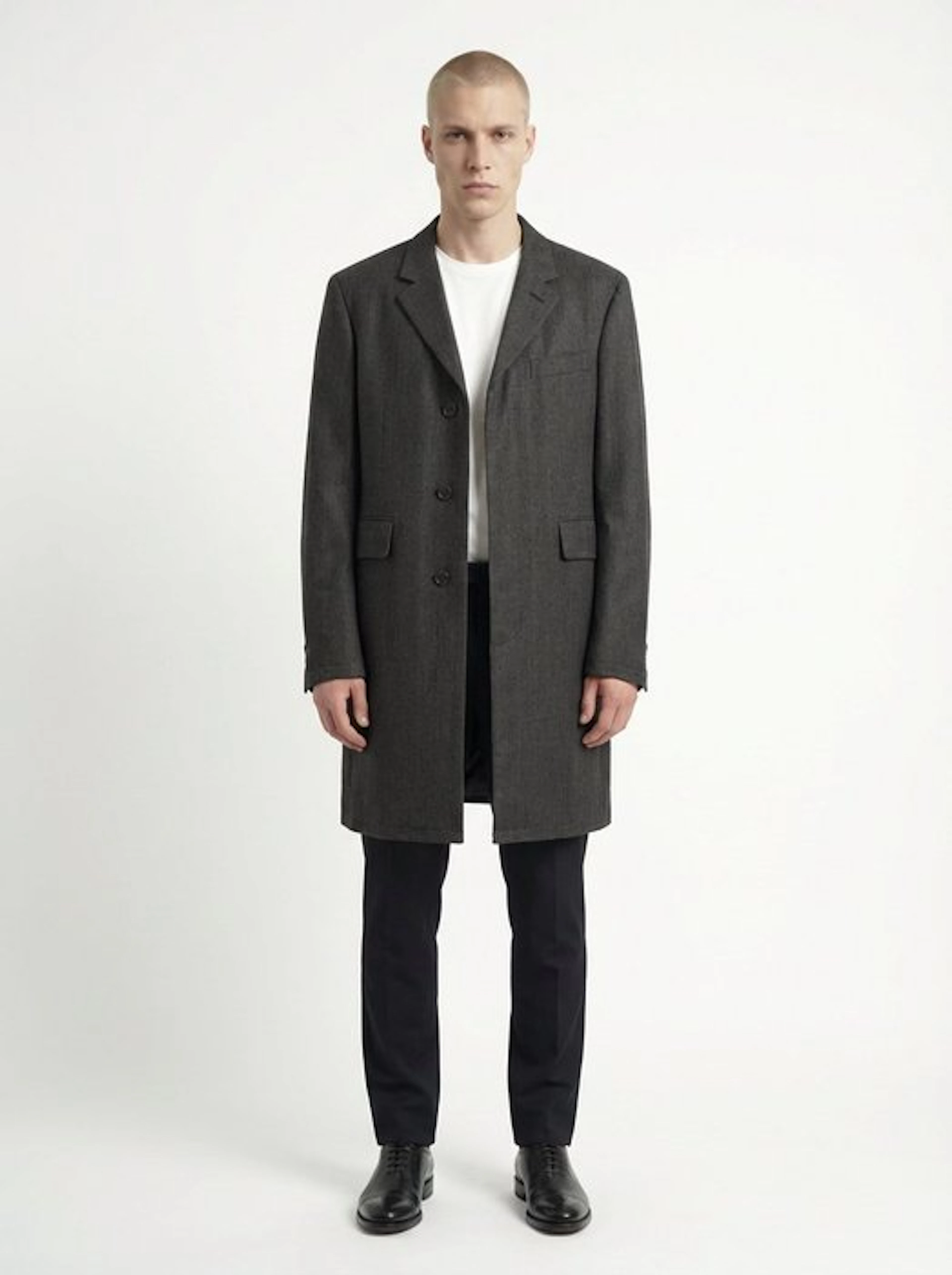 BROOKS BROTHERS – 48 IT - Dark Gray Wool Classic Overcoat...