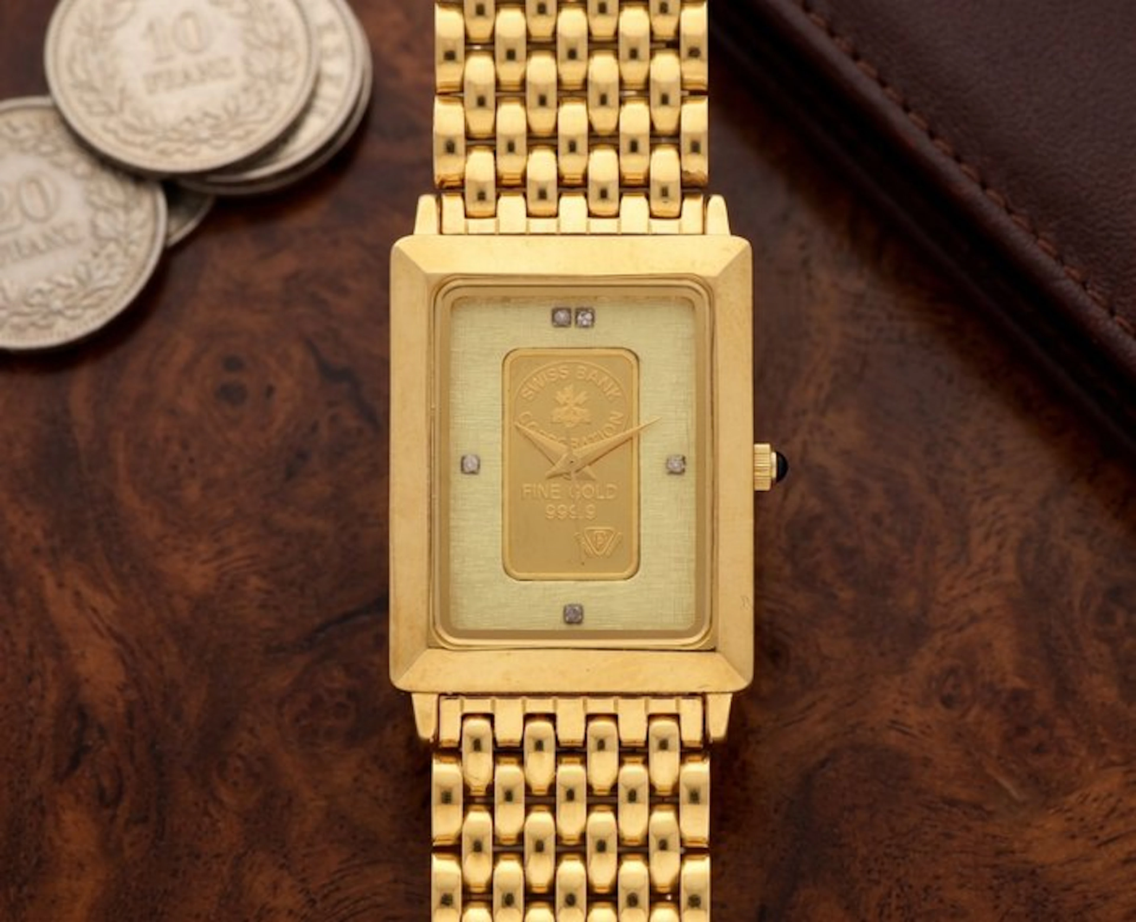 Swiss bank corporation - Gold Ingot Tank Watch (Serie...