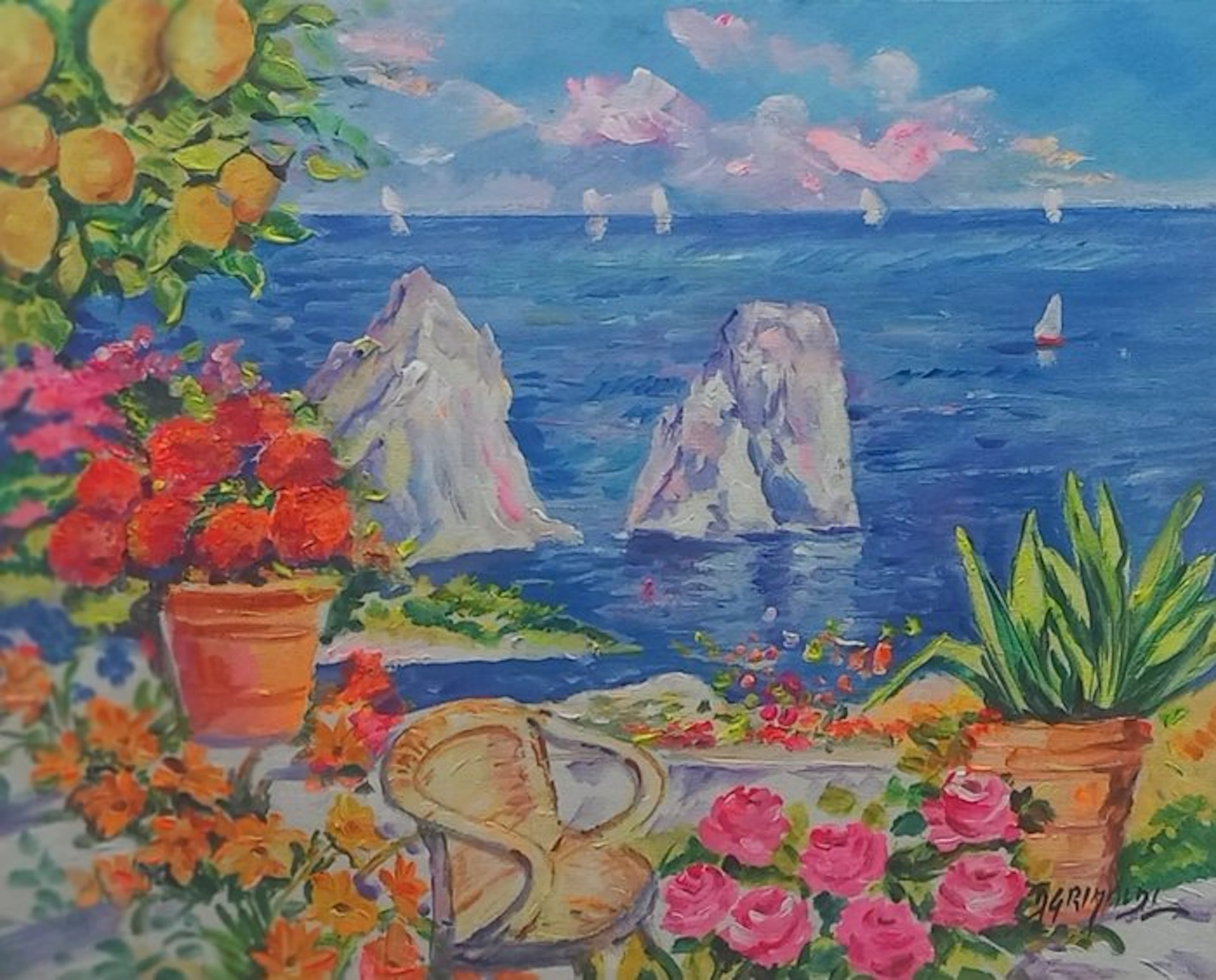 Alfredo Grimaldi (1950) - Terrazza a Capri