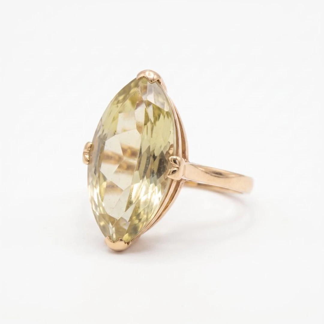 Ring - 9 kt. Yellow gold - 4.00ct. tw. Citrine