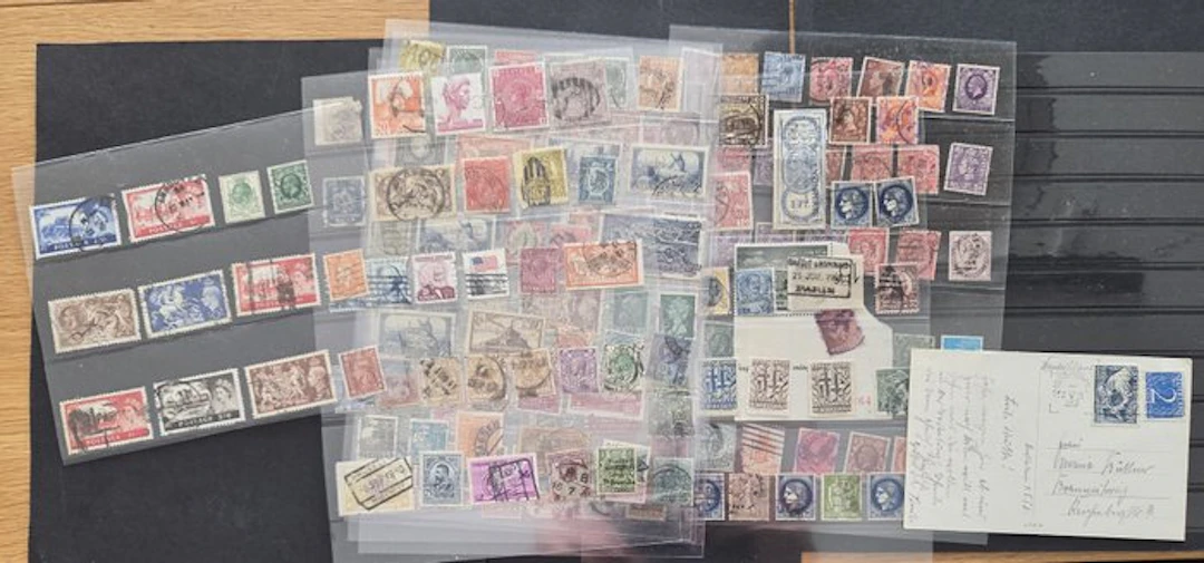 World - e038) Batch of PERFIN stamps and postal items including England