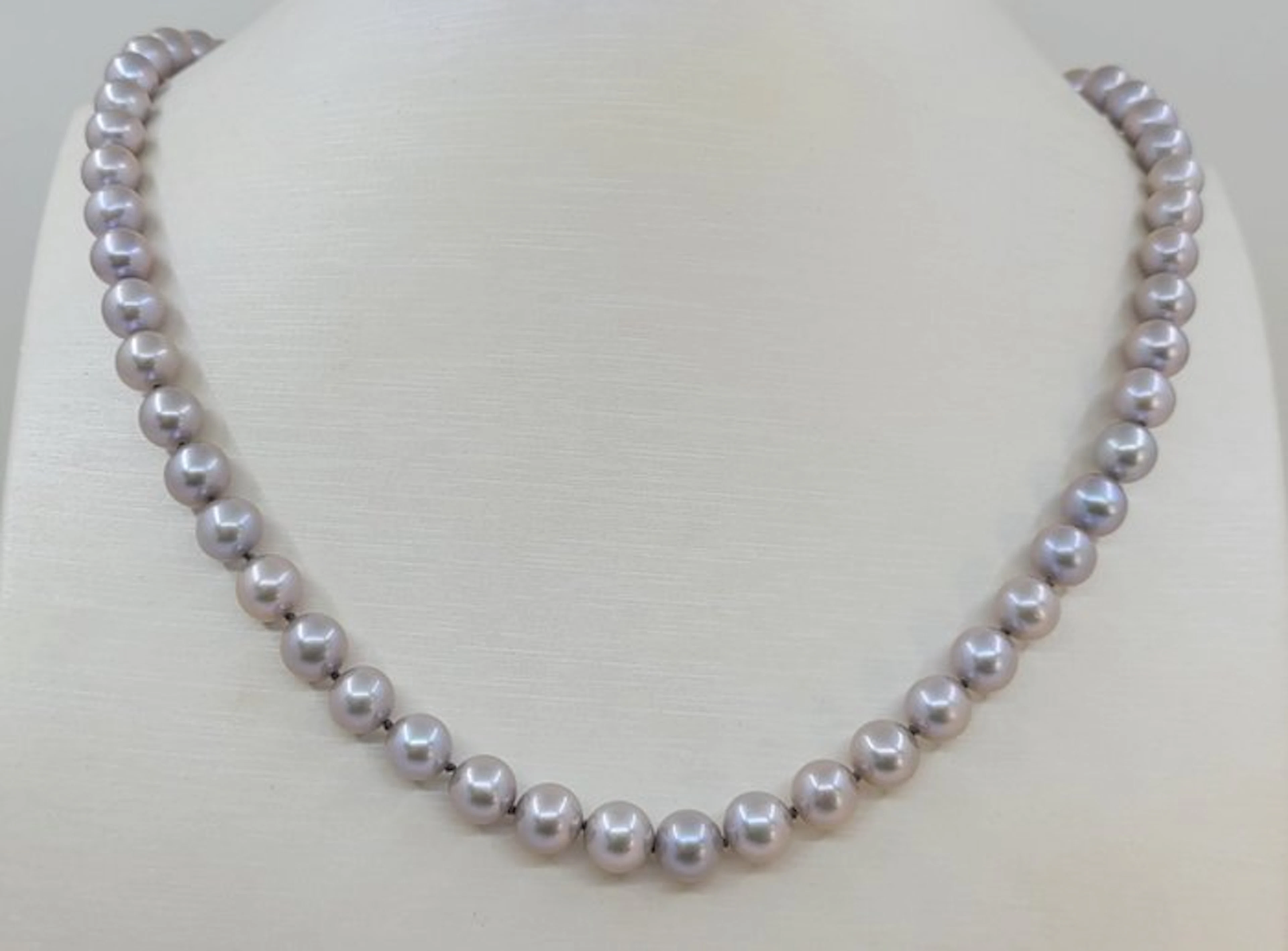 No reserve price - Necklace 7x7.5mm Grey Edison Pearls