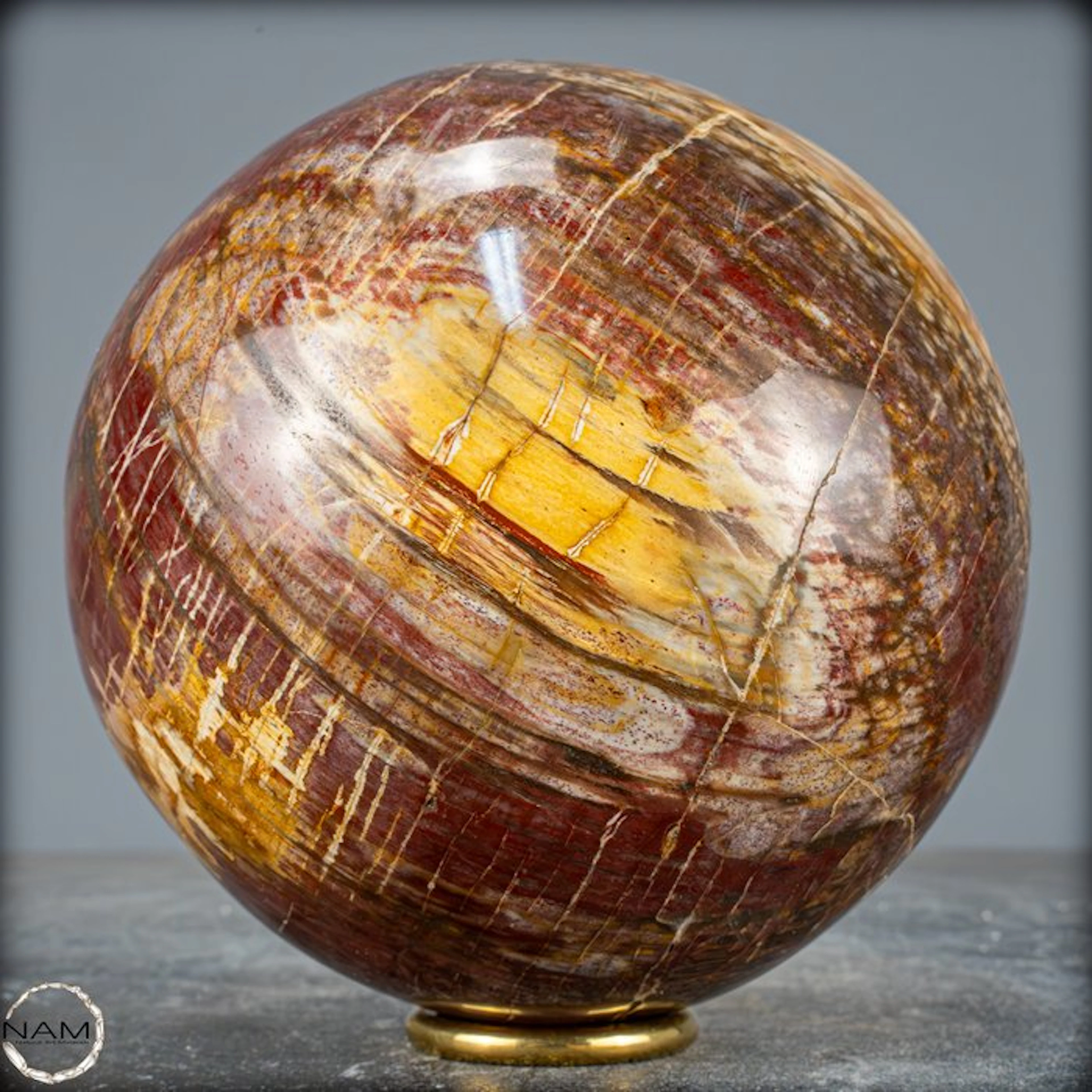 Natural Sphere of Petrified Wood- 3135.37 g
