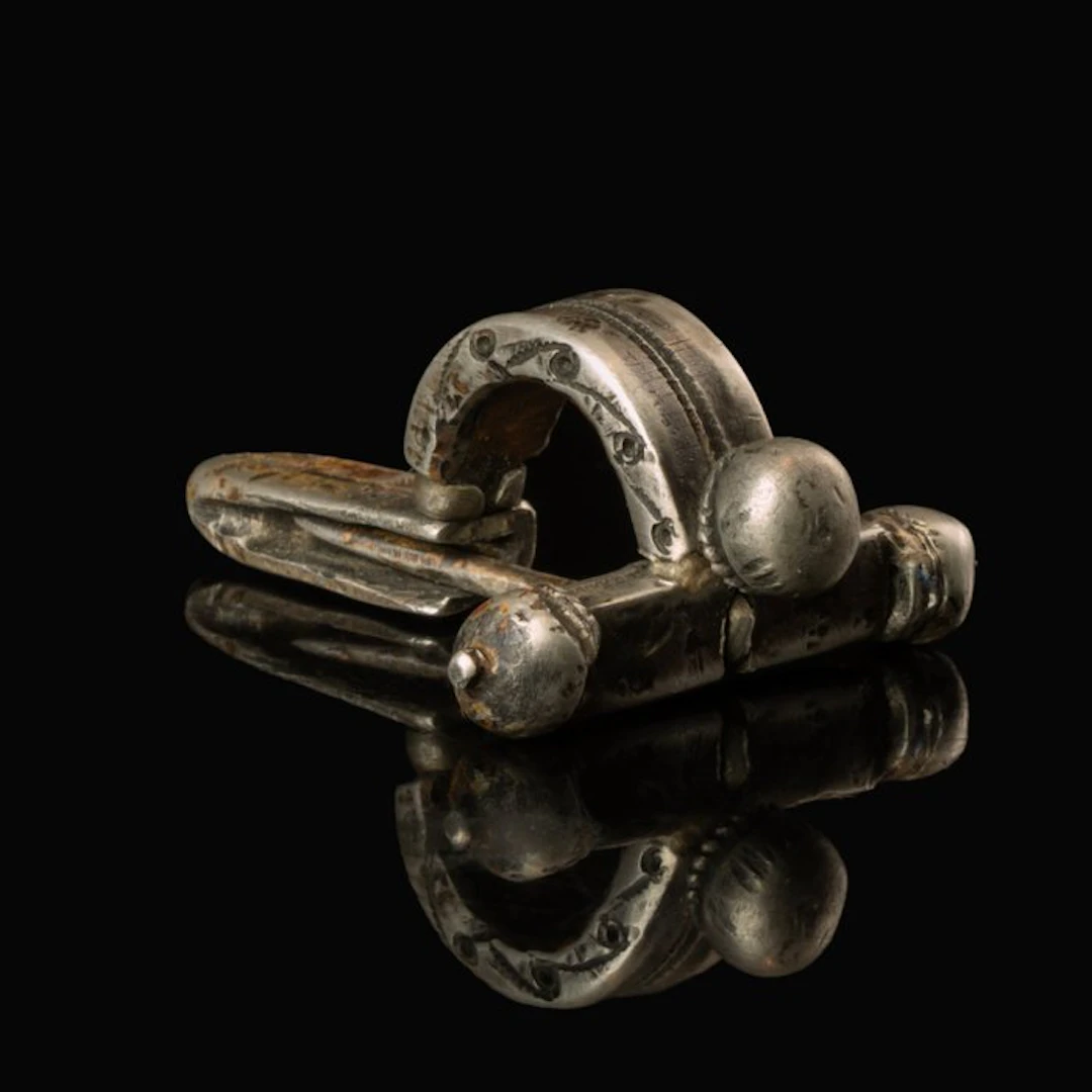 Ancient Roman Silver Legionary Crossbow Fibula