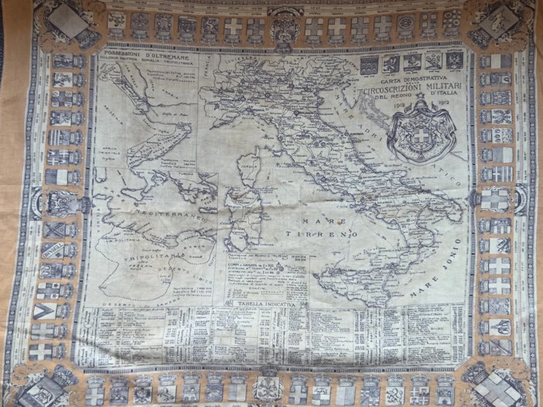Italy - Flag - Foulard Italiano Regno d'Italia e Colonie...