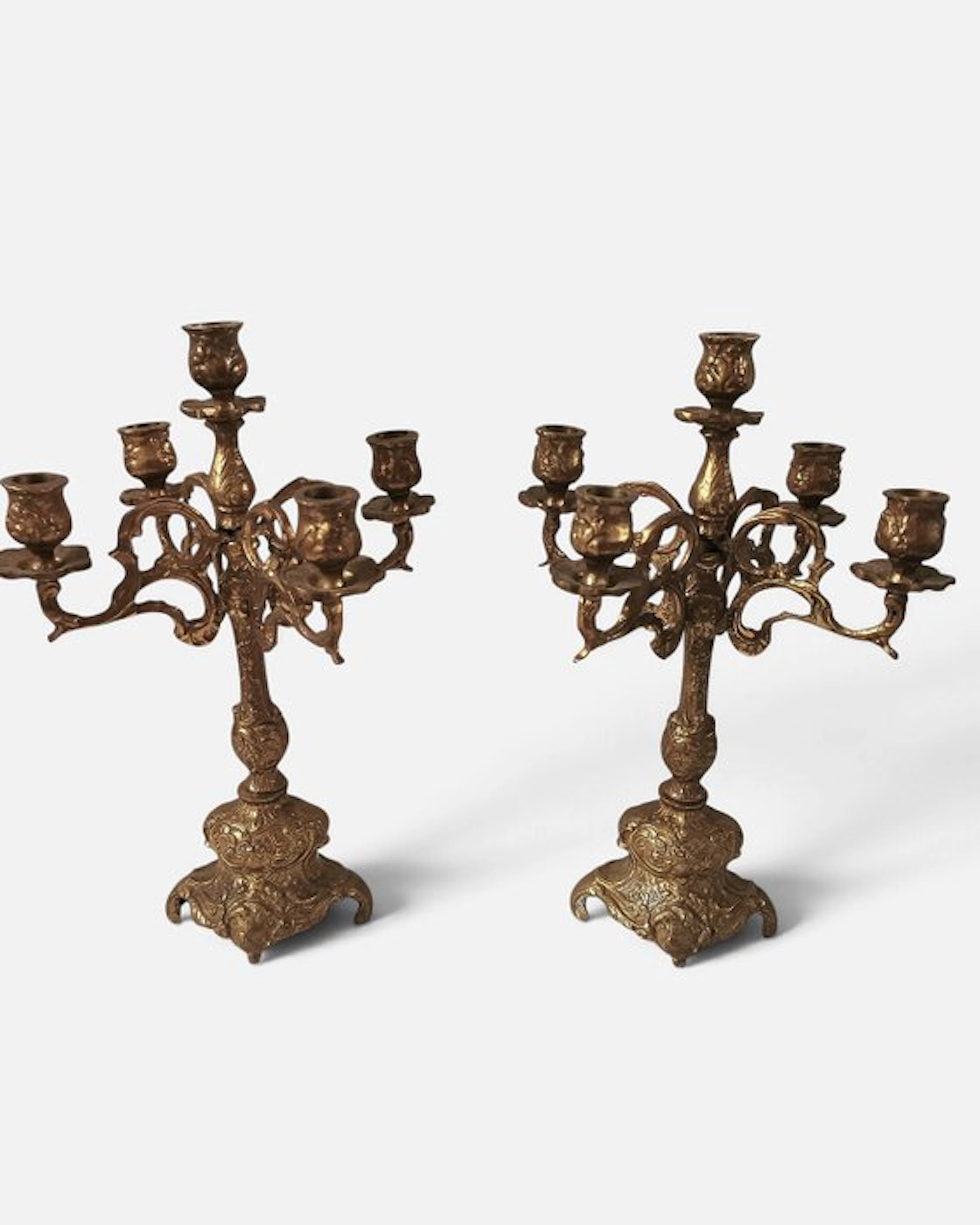 Candelabrum (2) - Cast brass