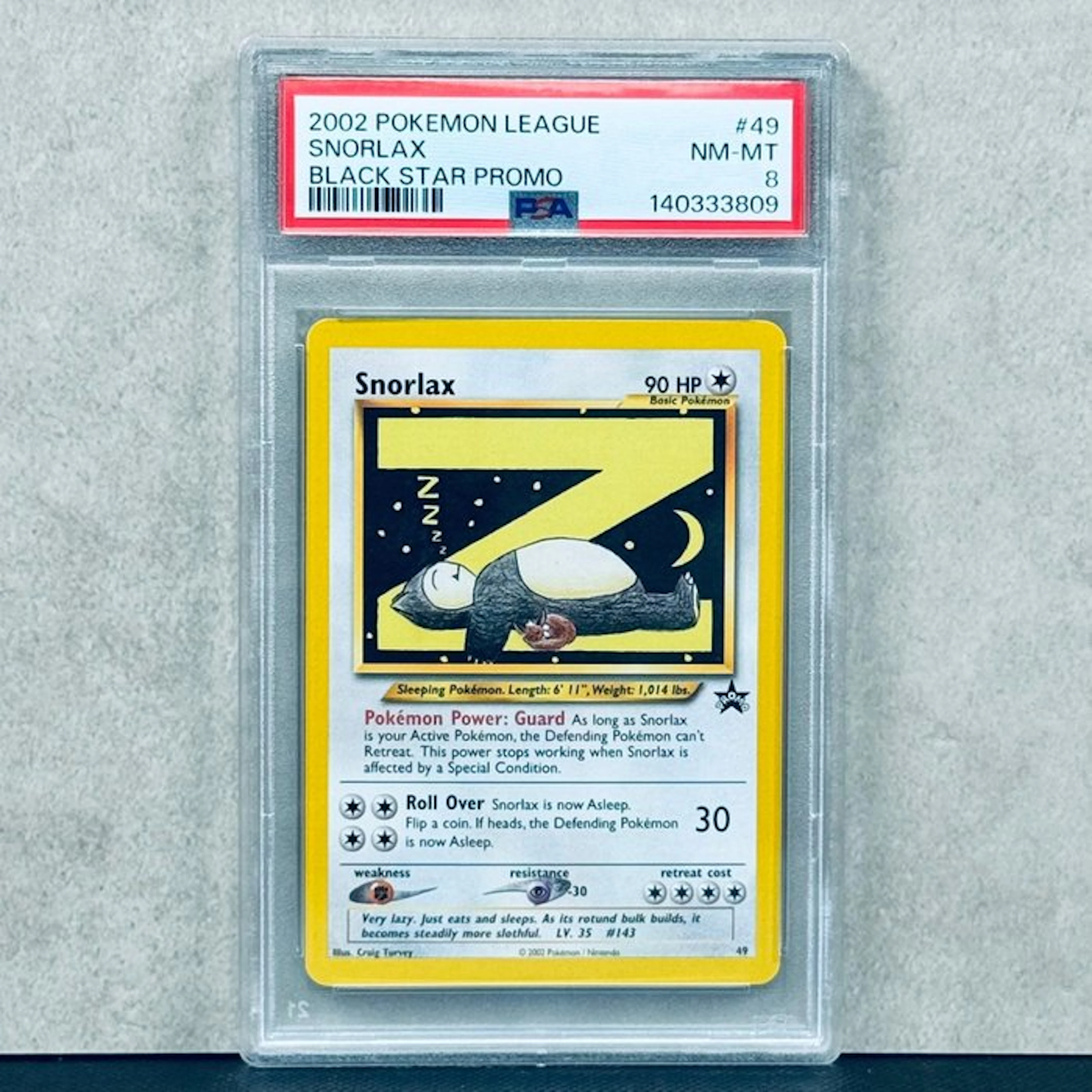 Pokémon Graded card - Snorlax #49 2002 Pokemon League...