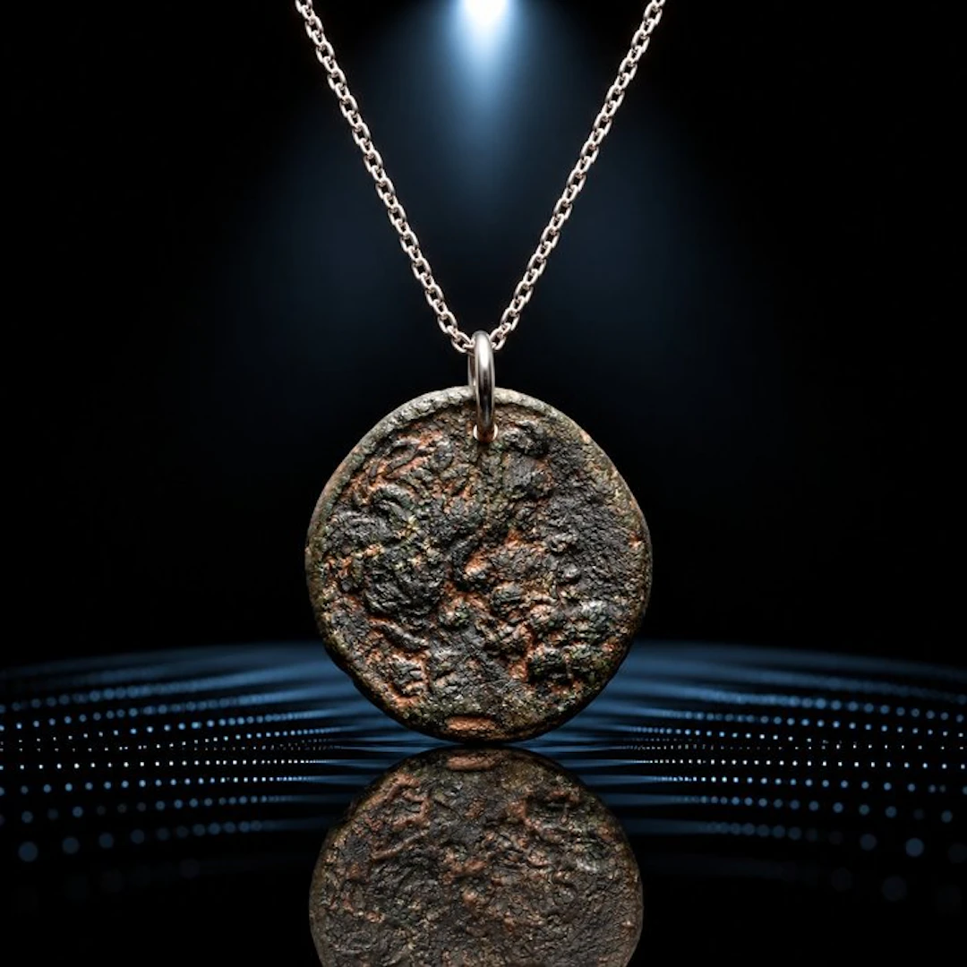 Rare Greek Bronze Zodiac Coin Pendant with Aries (RAM)...