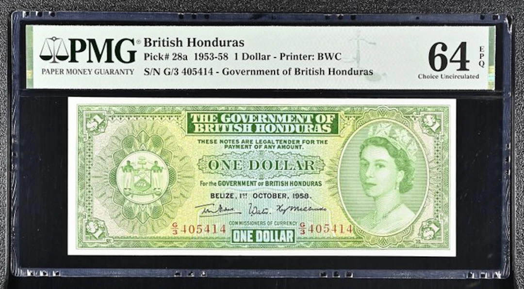 British Honduras. - 1 Dollar - 1958 - Pick 28a