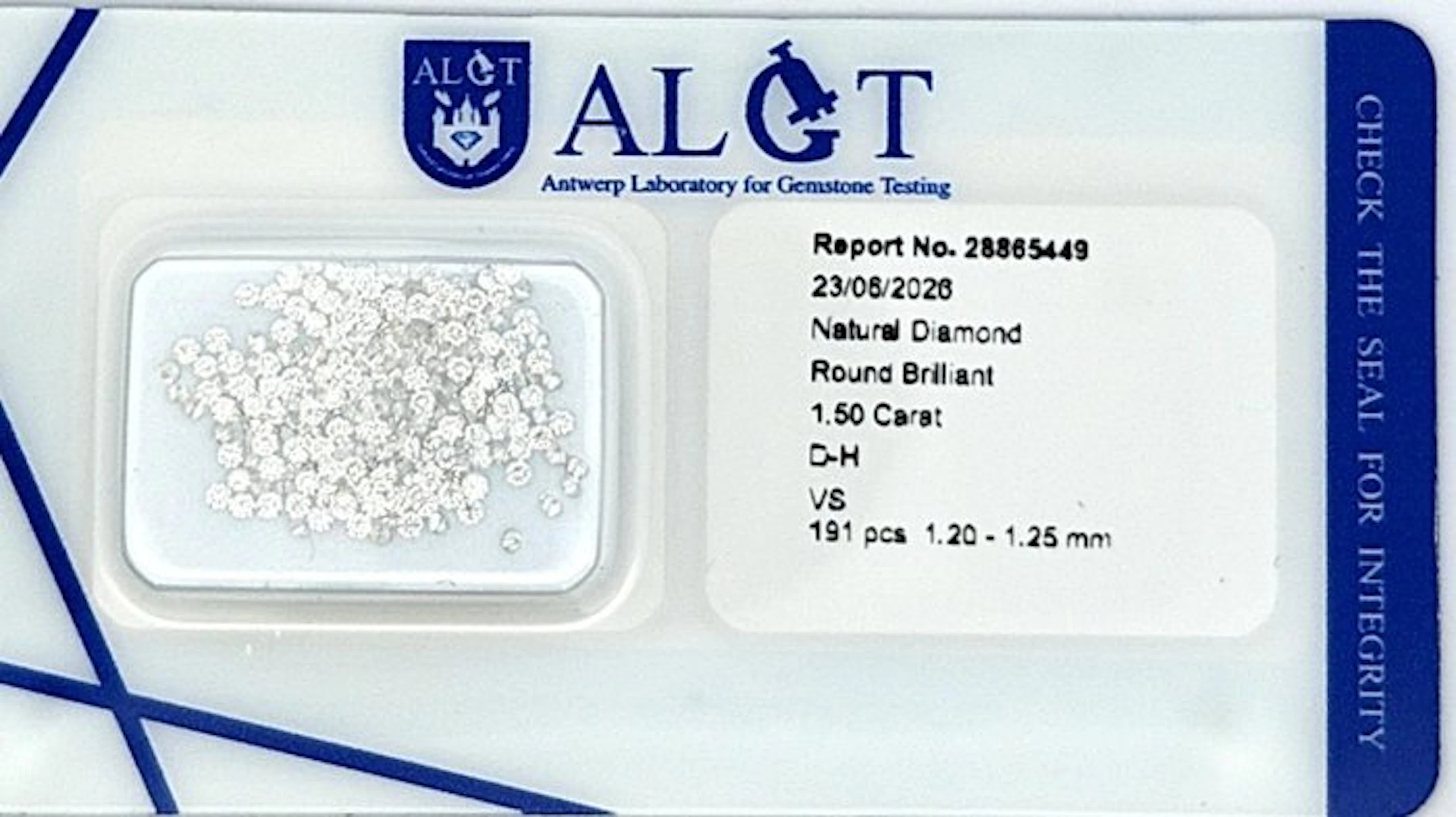 191 pcs Diamond (Natural) - 1.50 ct - Round - F