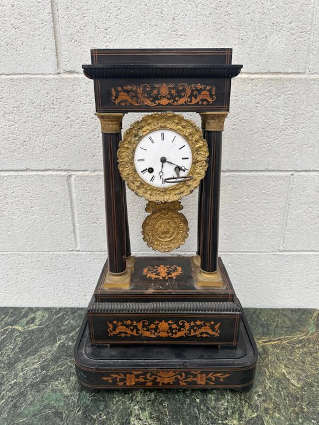 Portico clock - Wood, Brass - 1850-1900