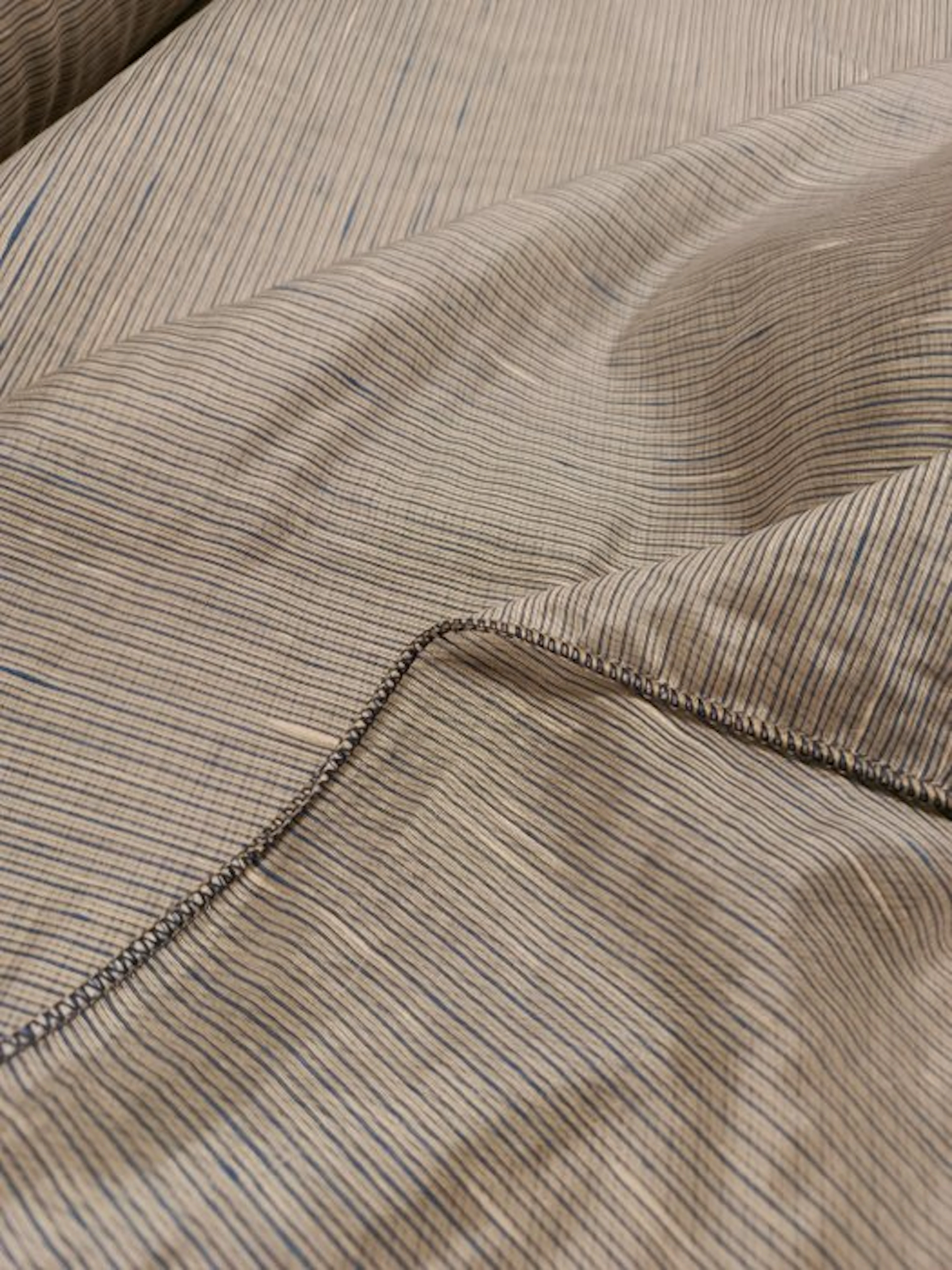 Elegante tendone a righe grigie e blu - Curtain fabric...