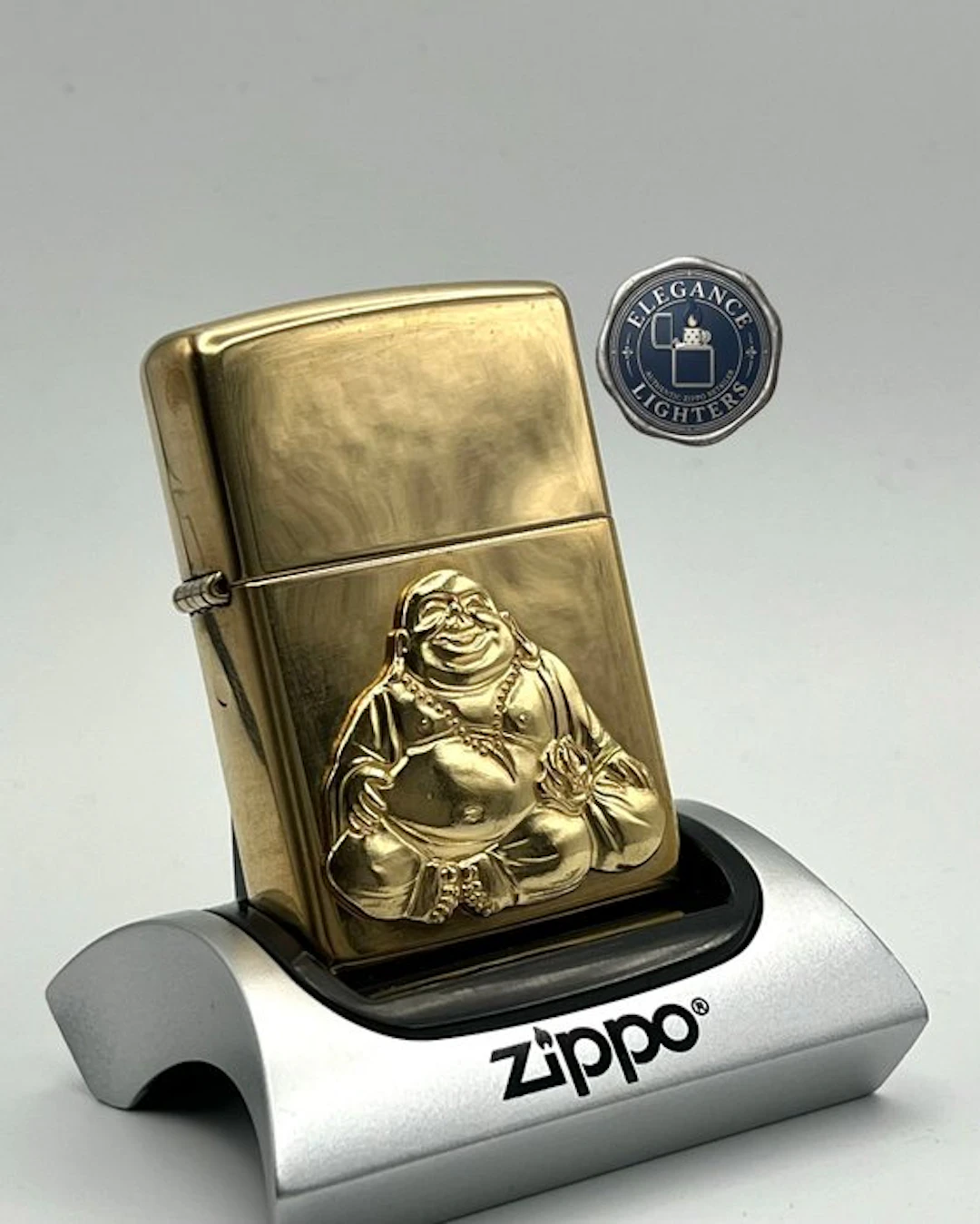 Zippo, No Reserve Price - Laughing Buddha 3D Emblem High...