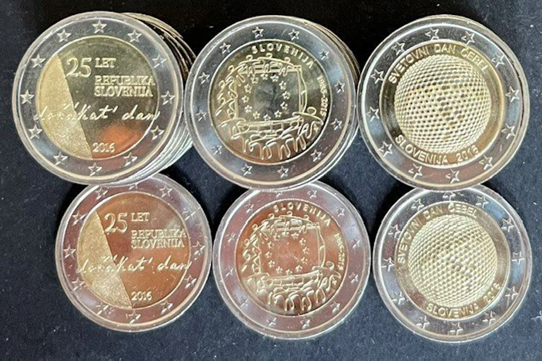 Slovenia. 2 Euro 2015/2018 (30 stuks) (No reserve price)
