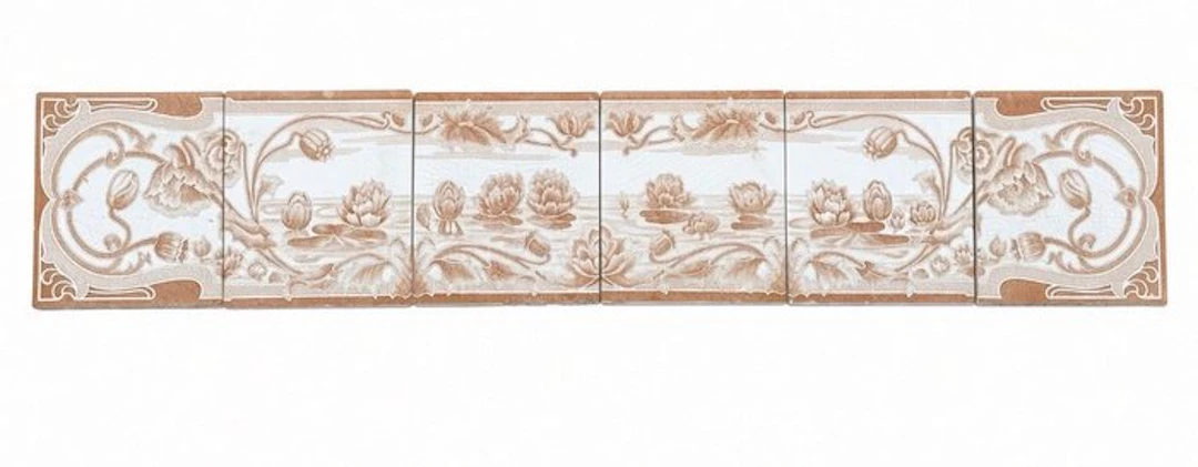 Art Nouveau Tile (6) - Art Nouveau - 1900-1910 - Gilliot Hemixem 6 tiles