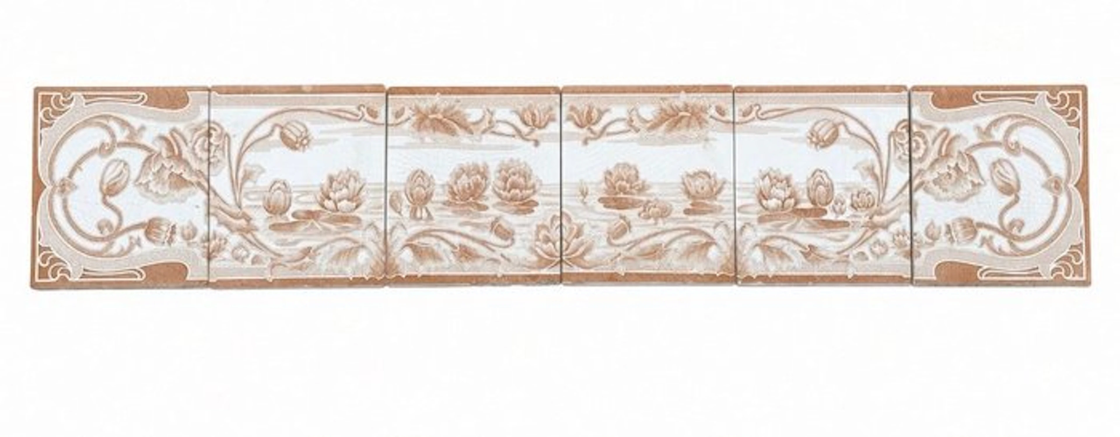 Art Nouveau Tile (6) - Art Nouveau - 1900-1910 - Gilliot Hemixem 6 tiles