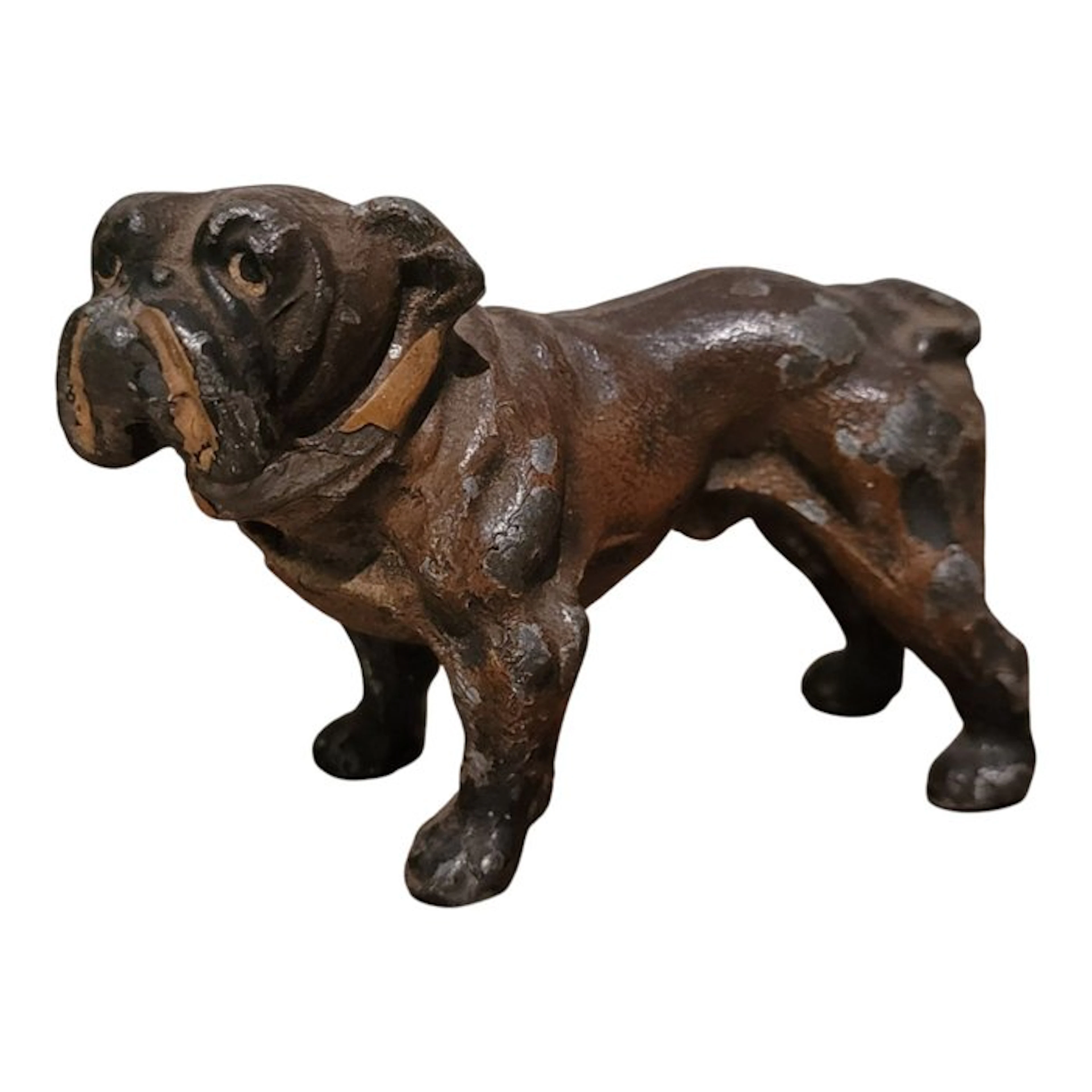 Sculpture, Bulldog - 5 cm - White Metal