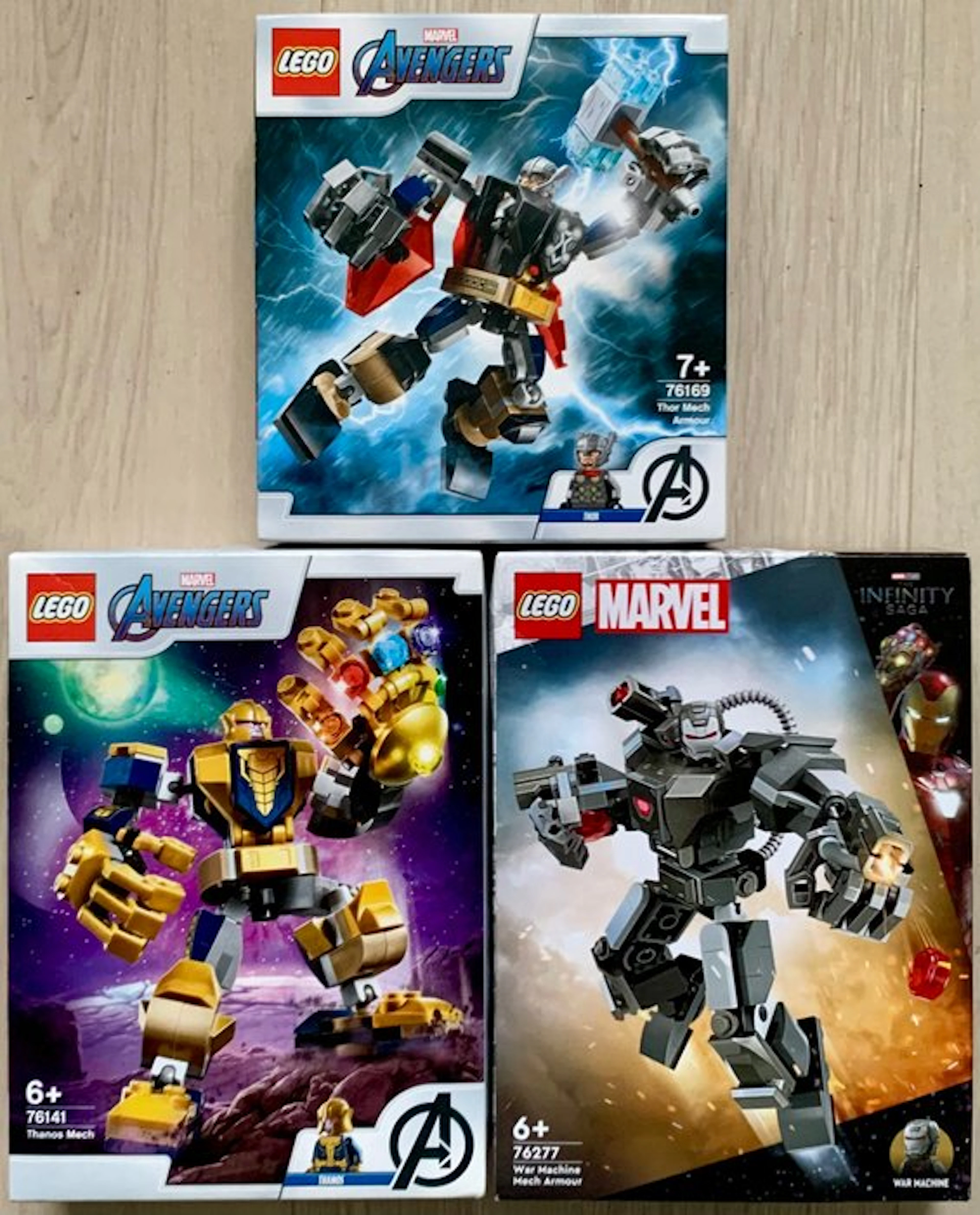 LEGO Set - Marvel - 3x Marvel Mech Armour [76141 - 76169 - 76277] New
