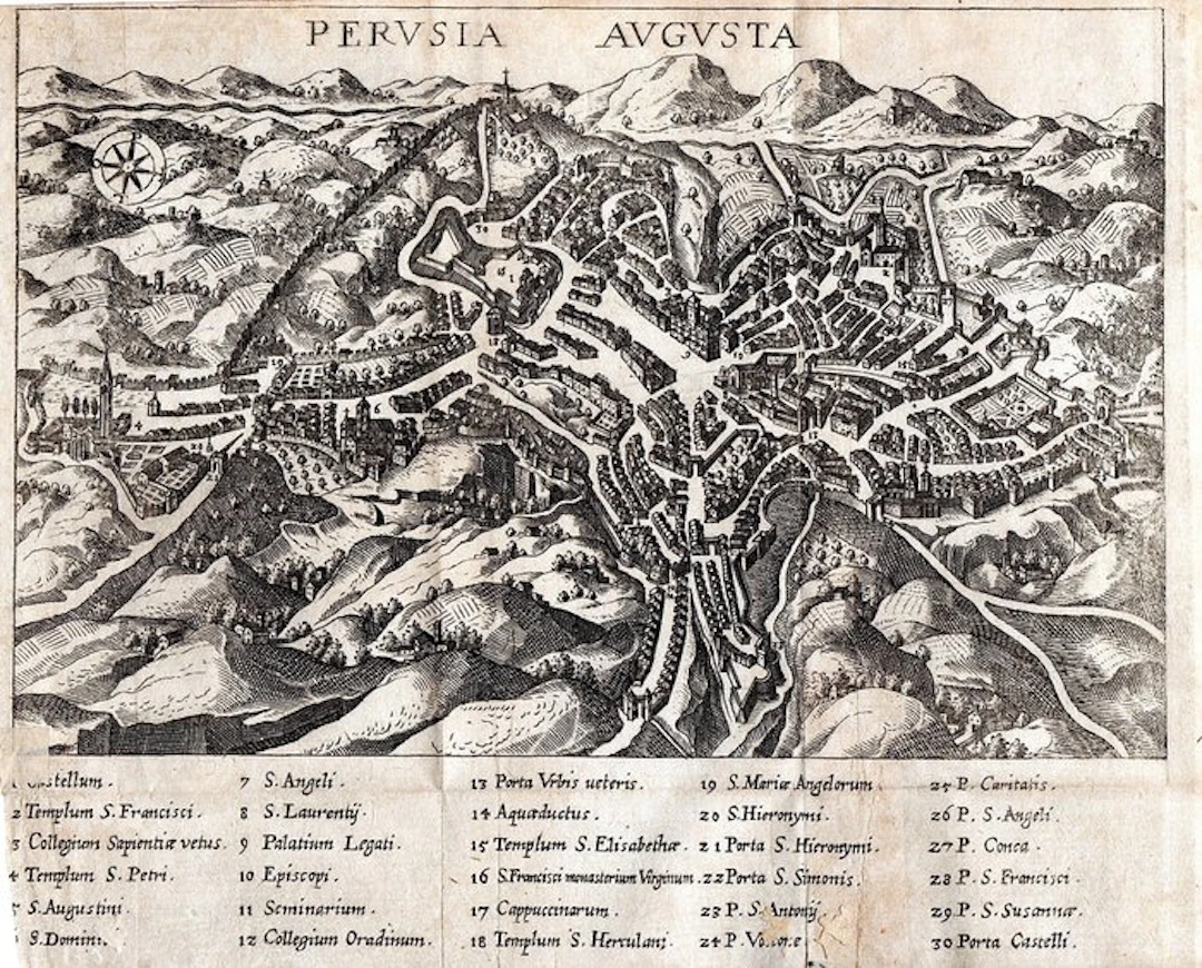 Italy - Perugia; Pflaumern - Perusia Augusta - 1650