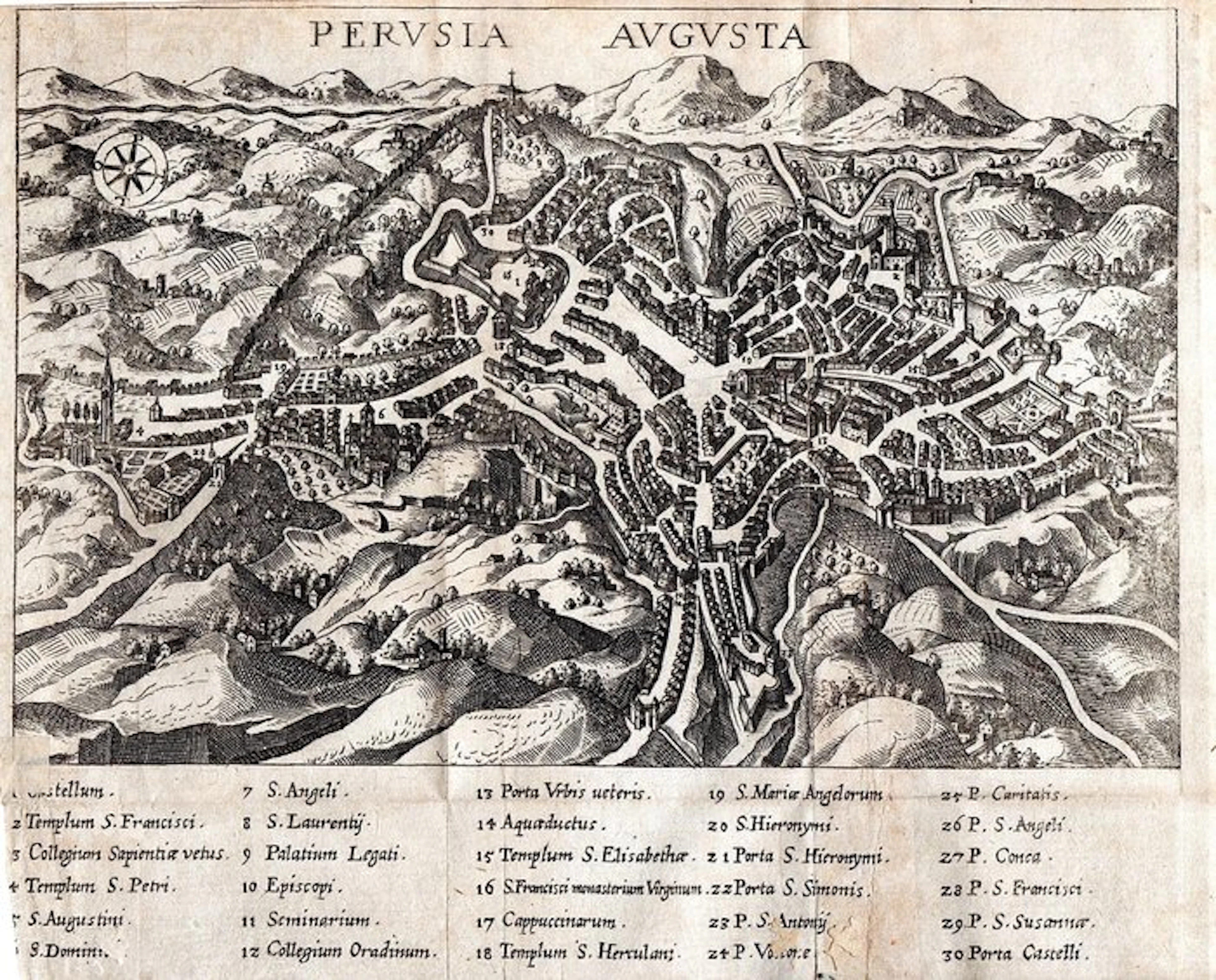 Italy - Perugia; Pflaumern - Perusia Augusta - 1650