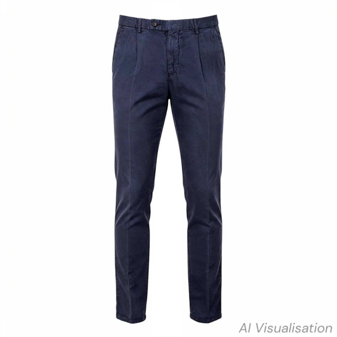 Berwich - Size 46IT - Linen blend - Slim Fit - One Pleat...