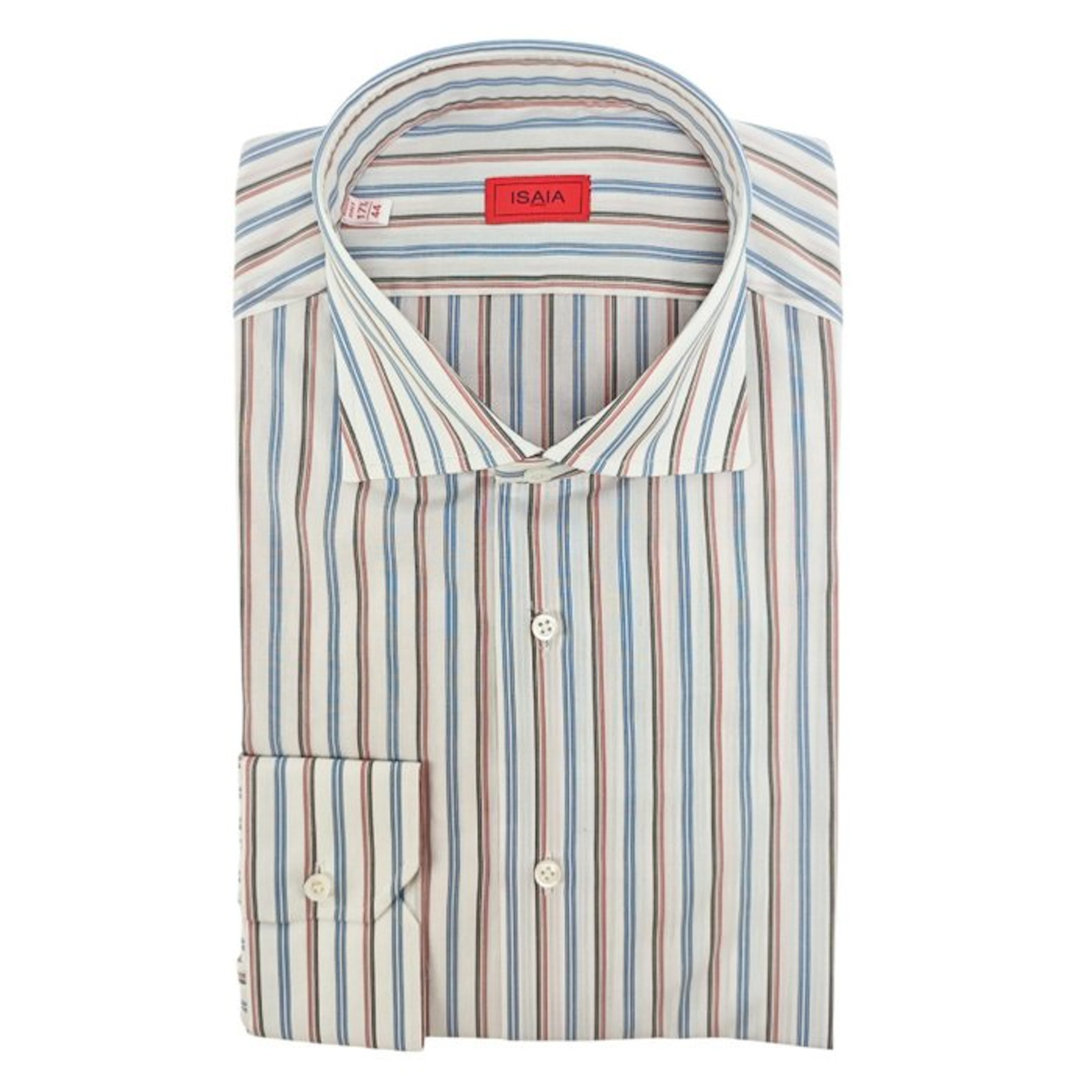 ISAIA NAPOLI - 17.5 - 44 - "Mix" Dress Shirt White...